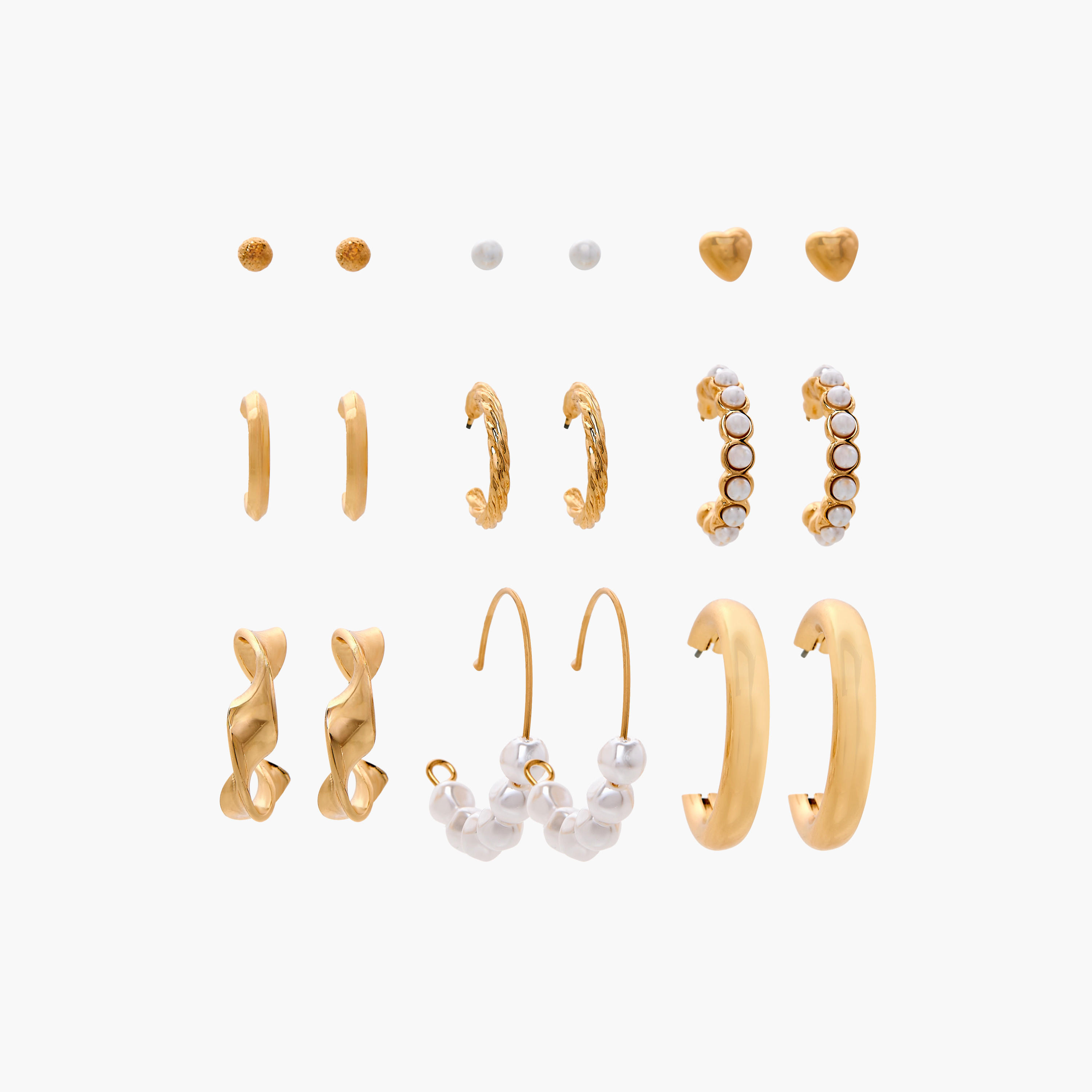 Set of 9 - Gloo Assorted Earrings with Pushback Closure-women-watchesandjewellery-jewellery-earrings-image-1