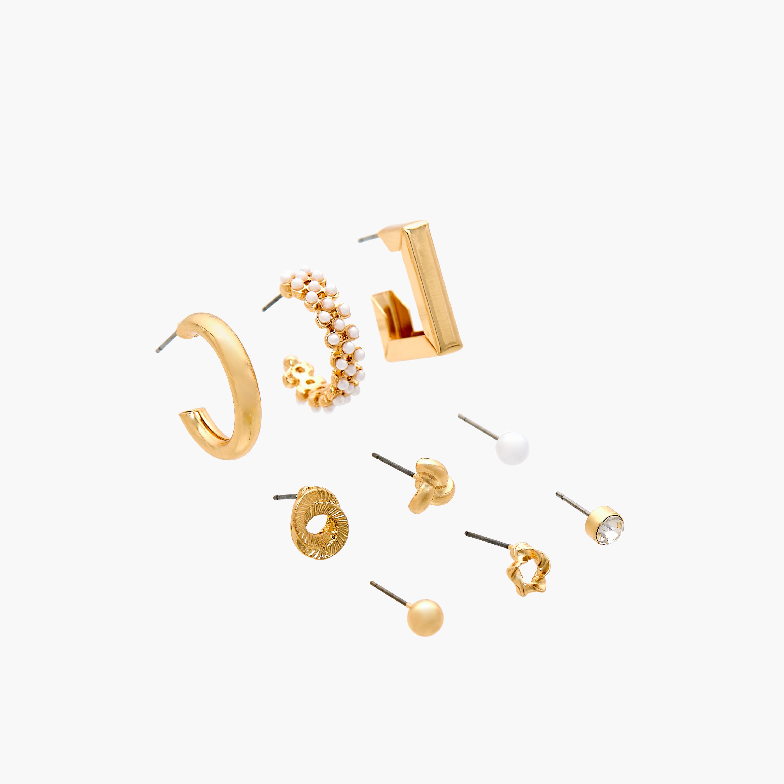 حلق ميتاليك متنوّع بمكبس إغلاق خلفي من جلوو - عبوة من 9-women-watchesandjewellery-jewellery-earrings-image-2
