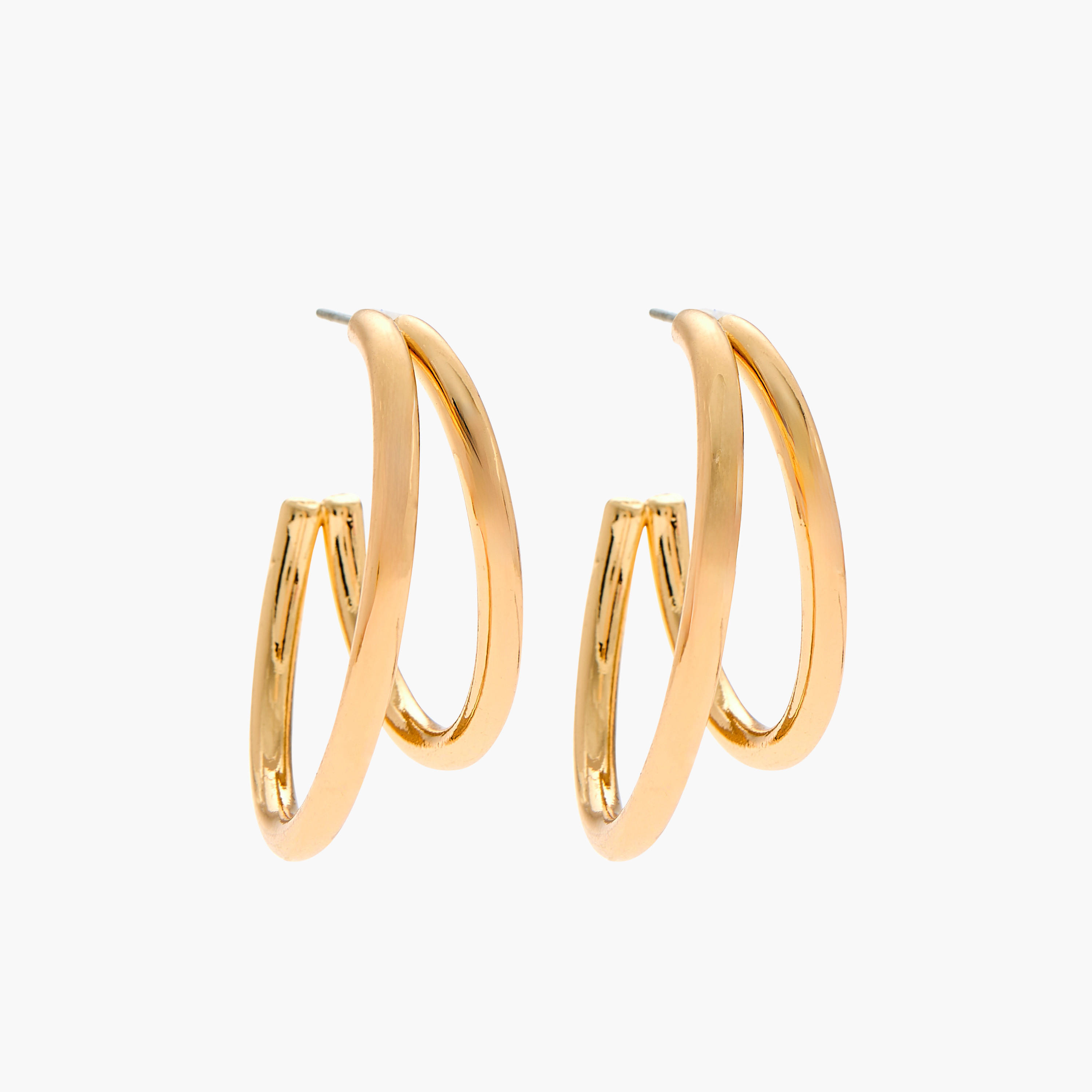 Gloo Metallic Hoop Earrings with Pushback Closure-women-watchesandjewellery-jewellery-earrings-image-1