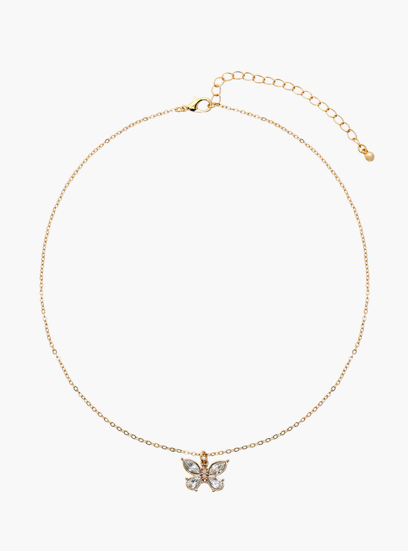 عقد بدلاية فراشة مرصع ومشبك إغلاق من جلوو-women-watchesandjewellery-jewellery-necklacesandpendants-image-1