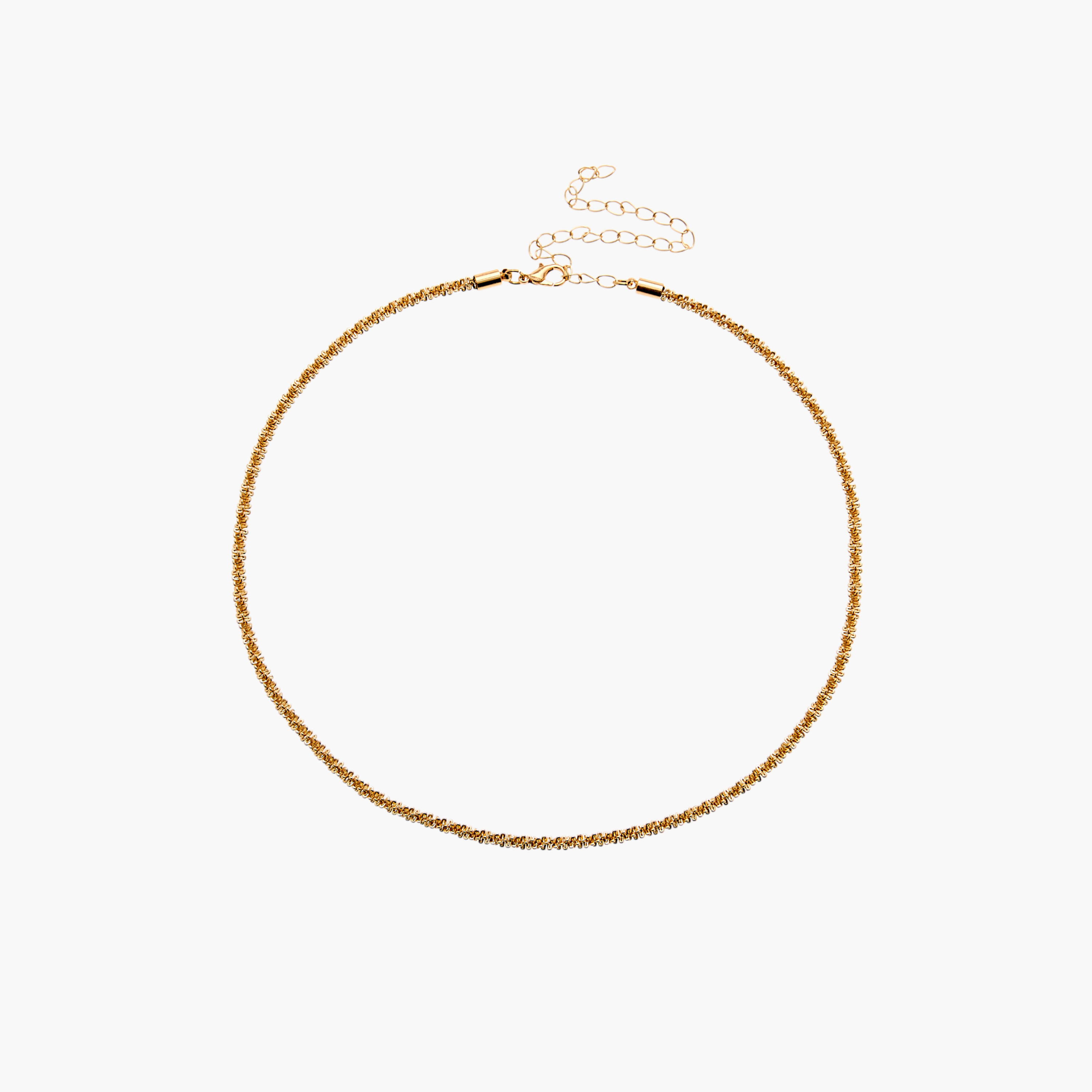 Gloo Metallic Twisted Necklace with Lobster Clasp Closure-women-watchesandjewellery-jewellery-necklacesandpendants-image-1