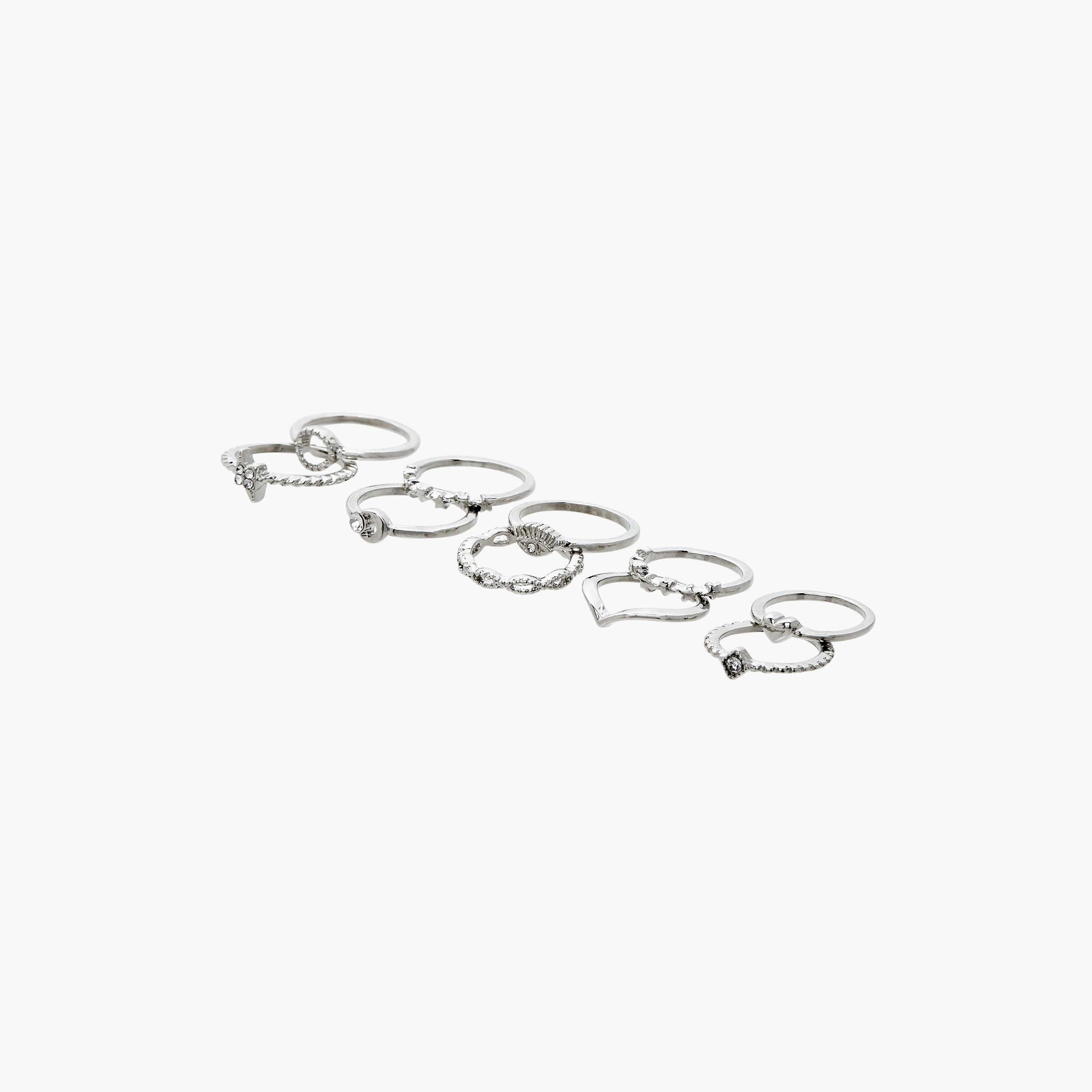 خاتم ميتاليك من جلوو - مجموعة 10 قطع-women-watchesandjewellery-jewellery-rings-image-1