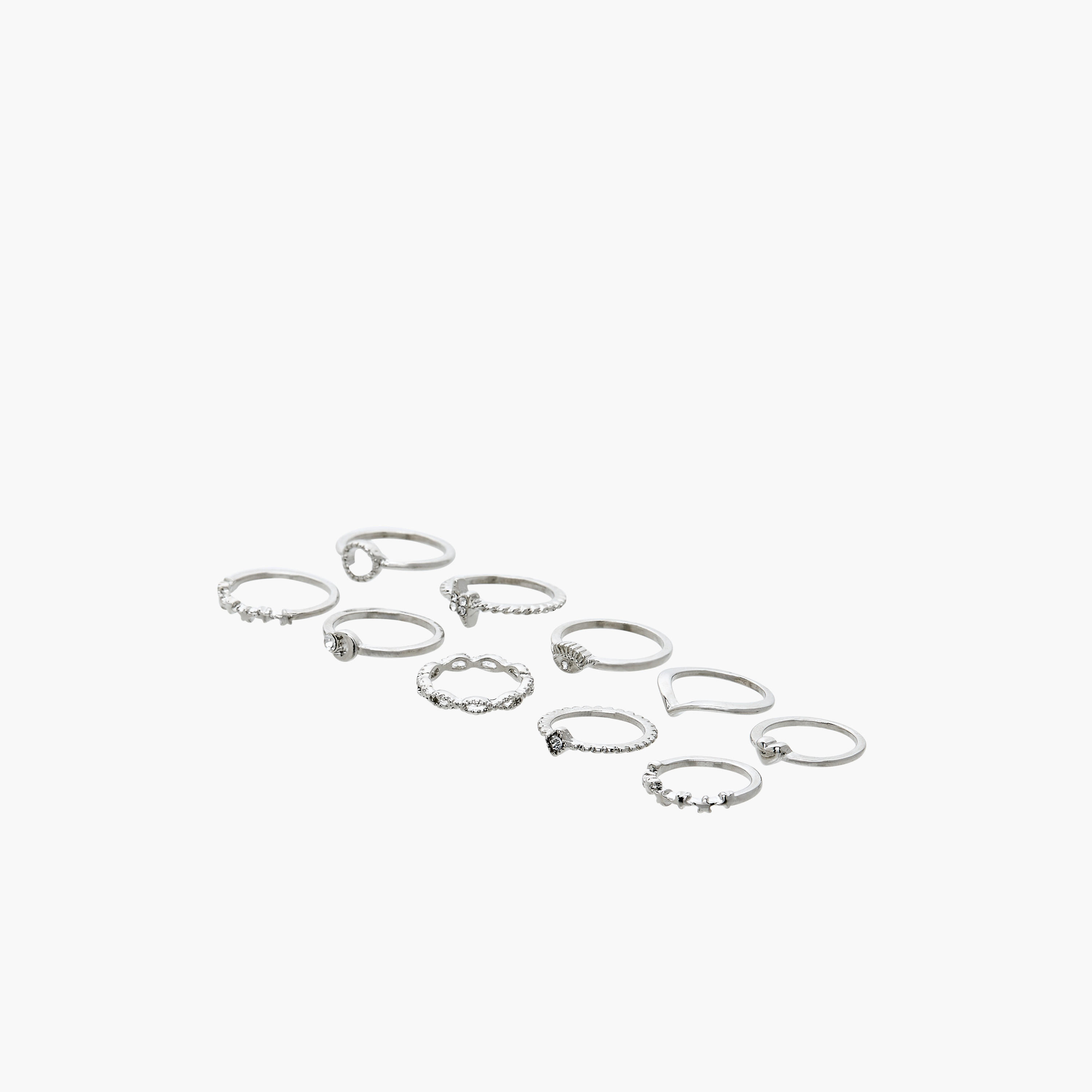 خاتم ميتاليك من جلوو - مجموعة 10 قطع-women-watchesandjewellery-jewellery-rings-image-2