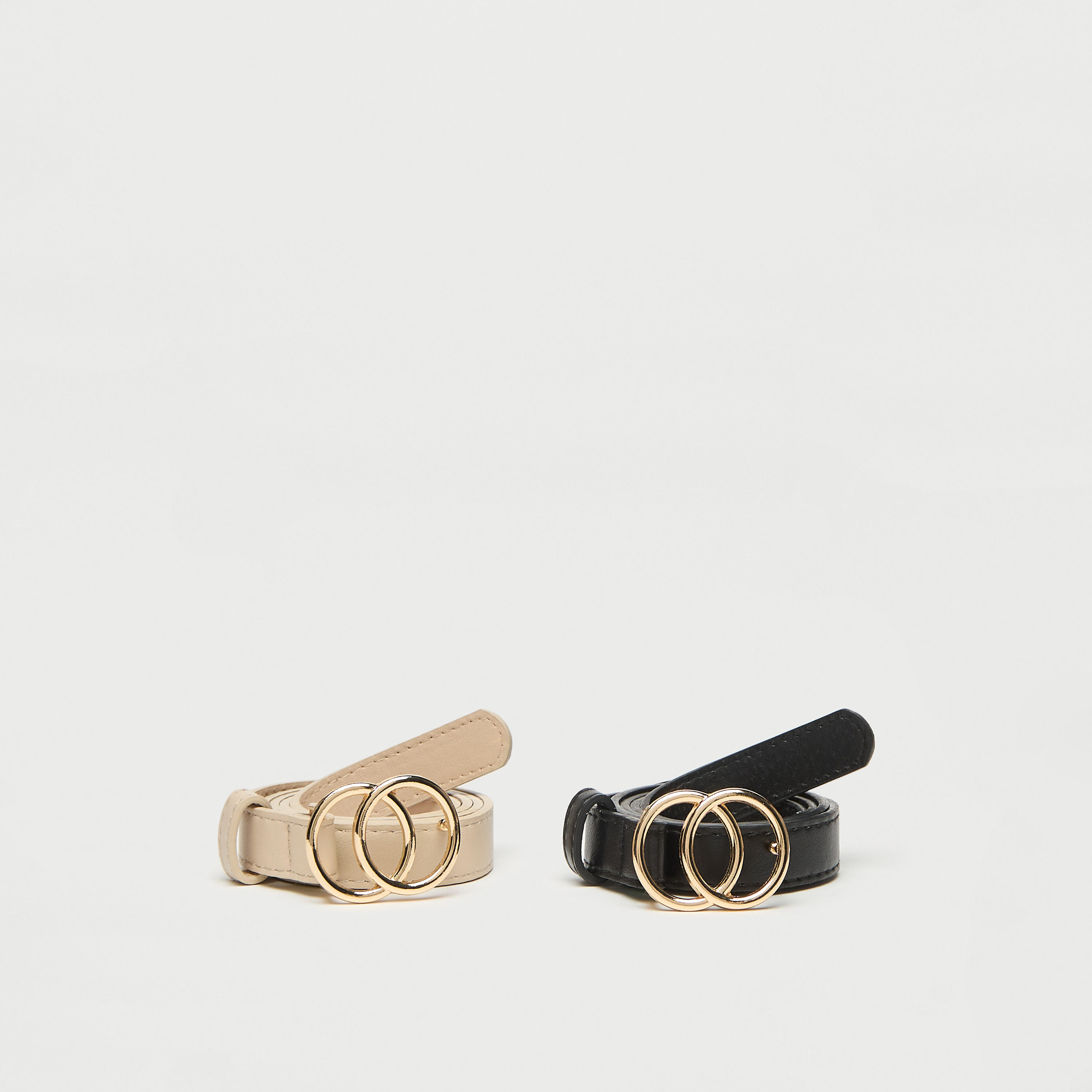 طقم حزام ميتاليك بإبزيم إغلاق من قطعتين-women-clothingaccessories-belts-image-1