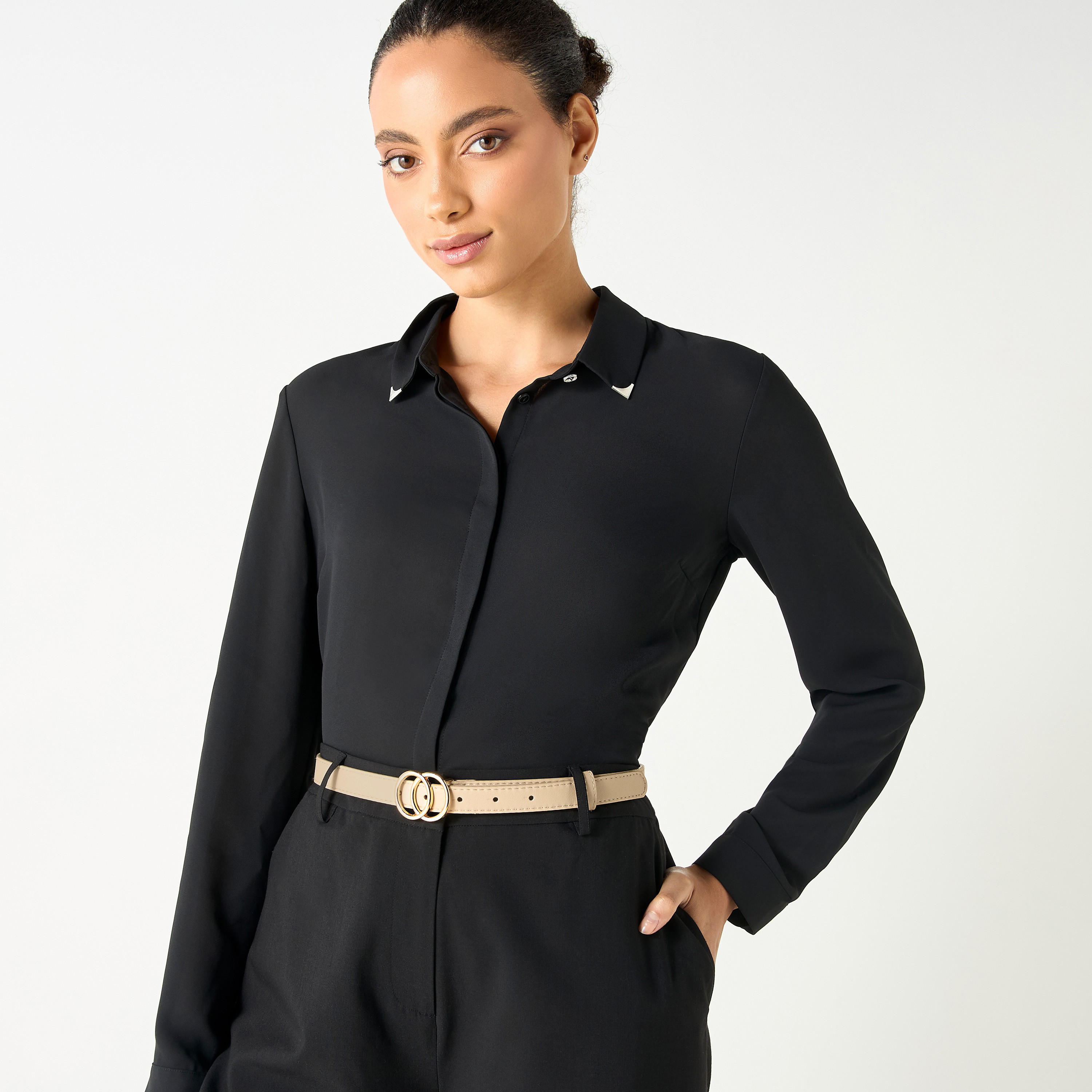 طقم حزام ميتاليك بإبزيم إغلاق من قطعتين-women-clothingaccessories-belts-image-2