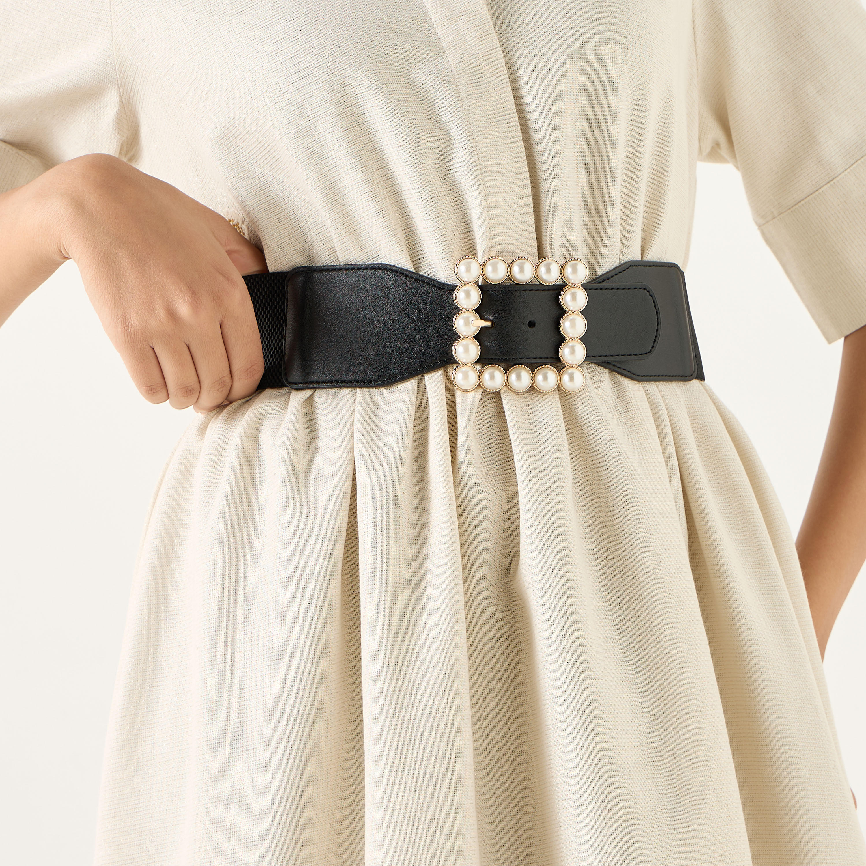 Elasticated Belt with Pin Buckle Closure-women-clothingaccessories-belts-image-2