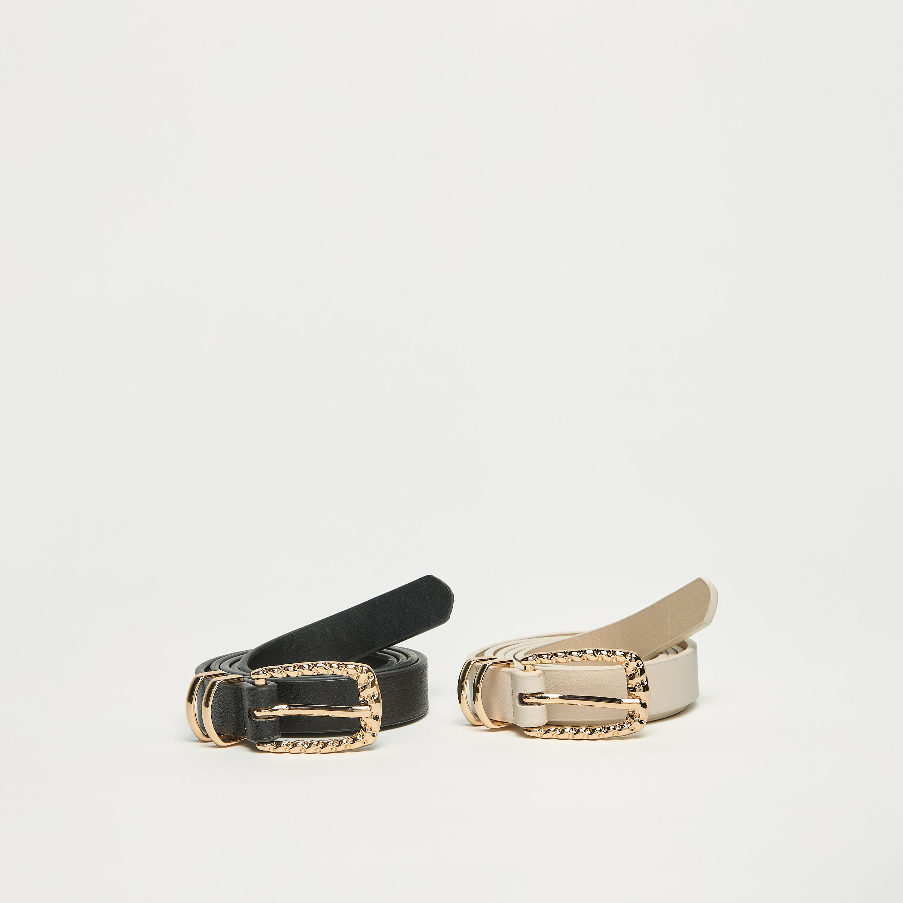 أحزمة متنوعة بإبزيم إغلاق - مجموعة قطعتين-women-clothingaccessories-belts-image-1