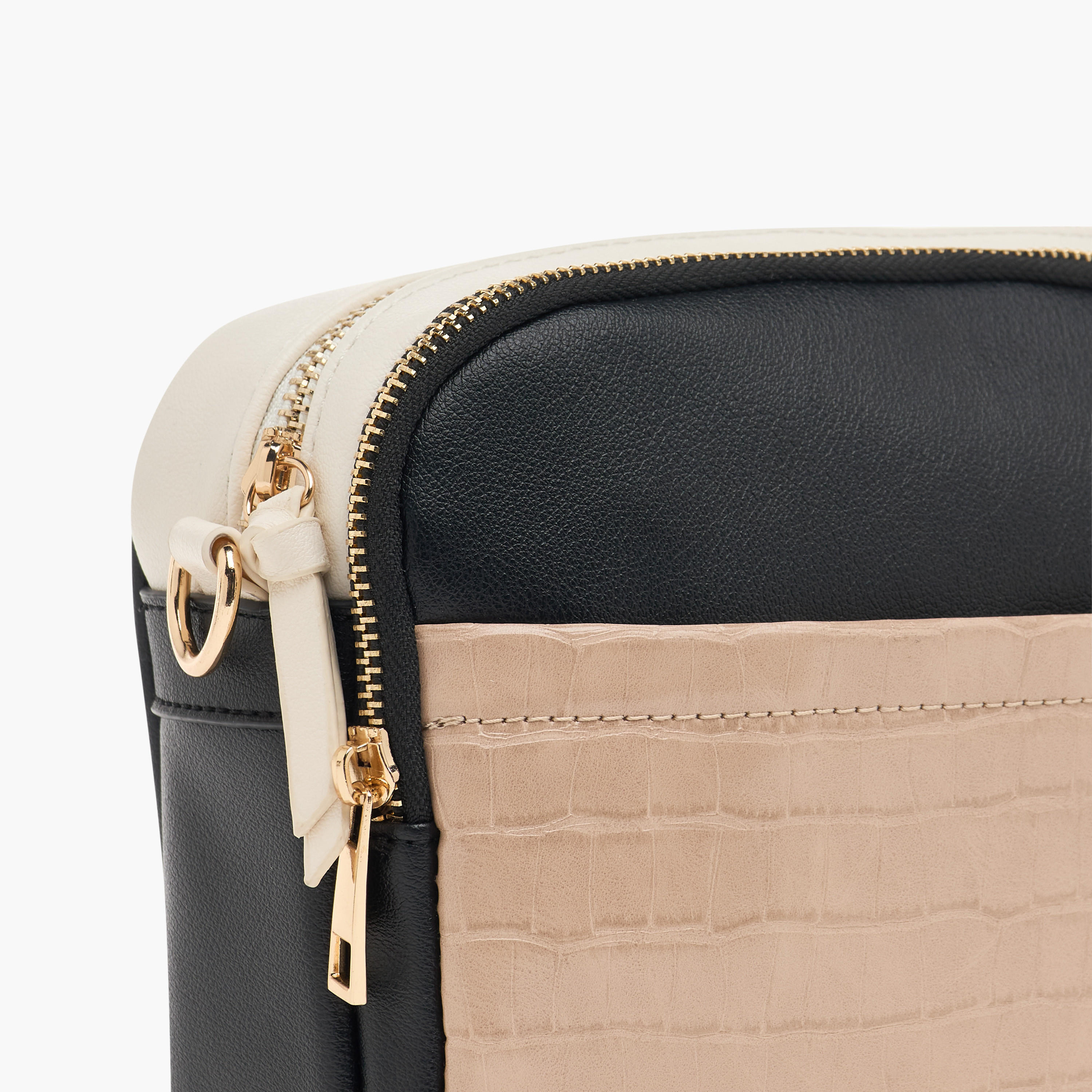 شنطة كروس بودي بسحاب إغلاق وحزام قابل للتعديل وتصميم قوالب ملونة-women-bagsandwallets-handbags-image-5