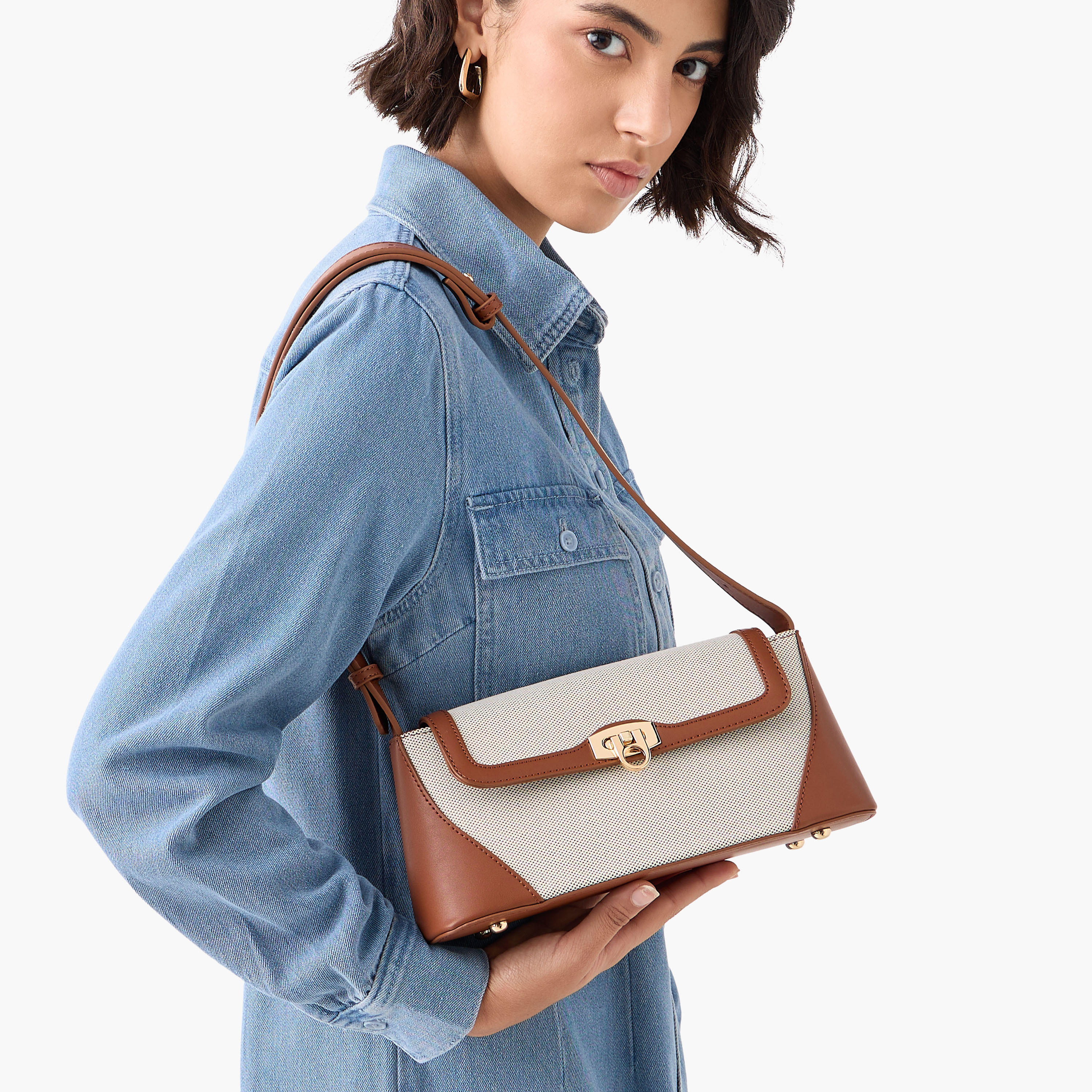 شنطة كتف بارزة الملمس بطية إغلاق ومقبض قابل للتعديل-women-bagsandwallets-backpacks-image-8