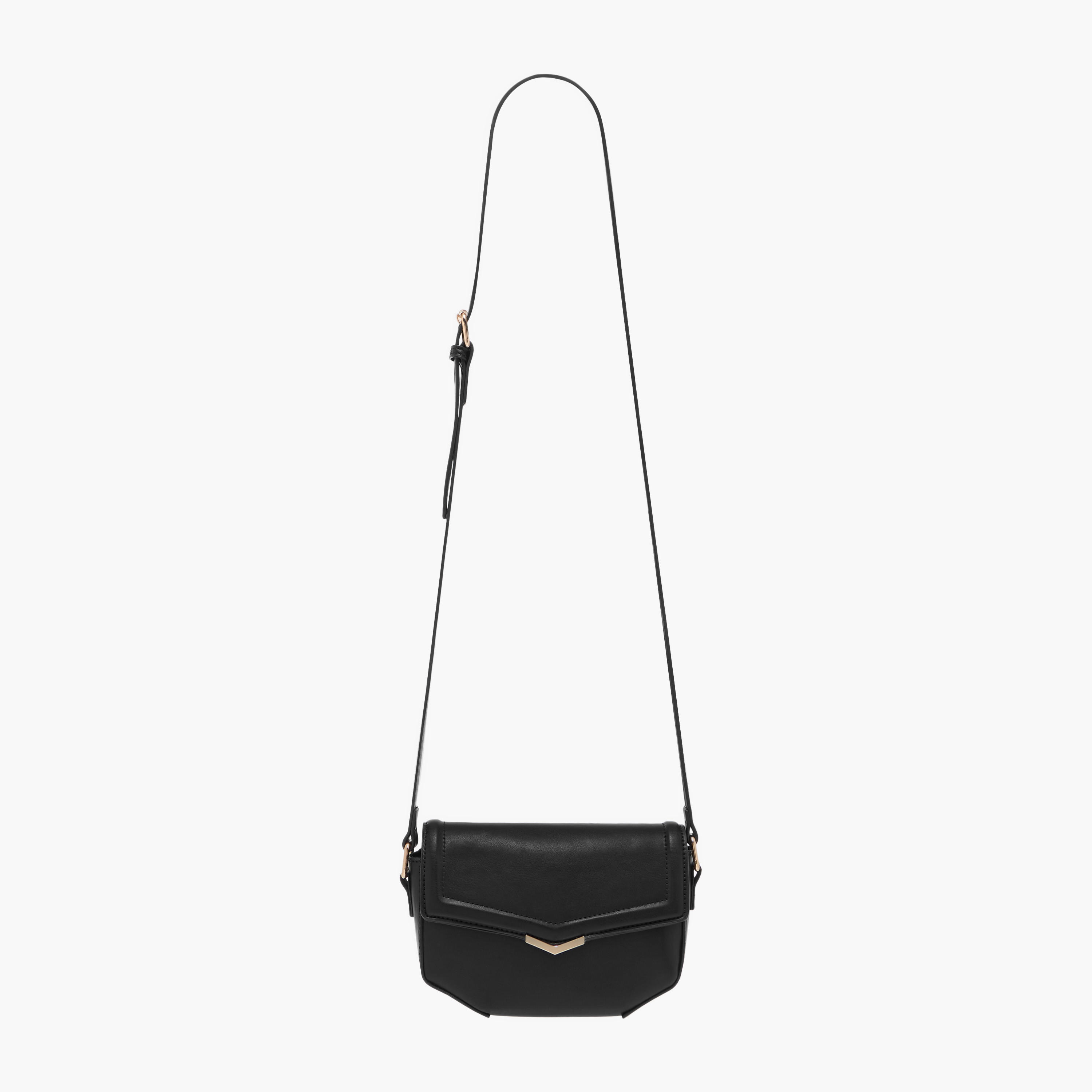 شنطة كروس بودي بحزام قابل للتعديل وطية إغلاق وتفاصيل ميتاليك-women-bagsandwallets-handbags-image-3