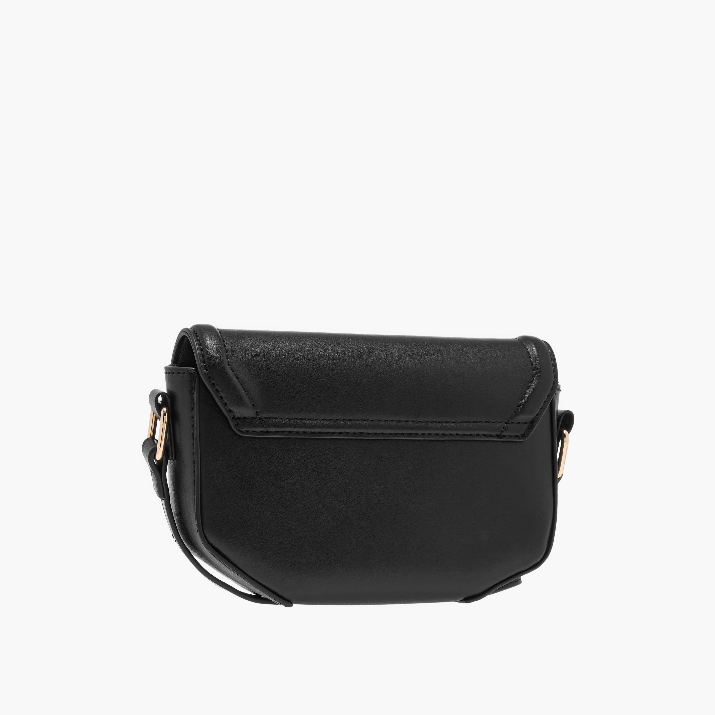 شنطة كروس بودي بحزام قابل للتعديل وطية إغلاق وتفاصيل ميتاليك-women-bagsandwallets-handbags-image-4