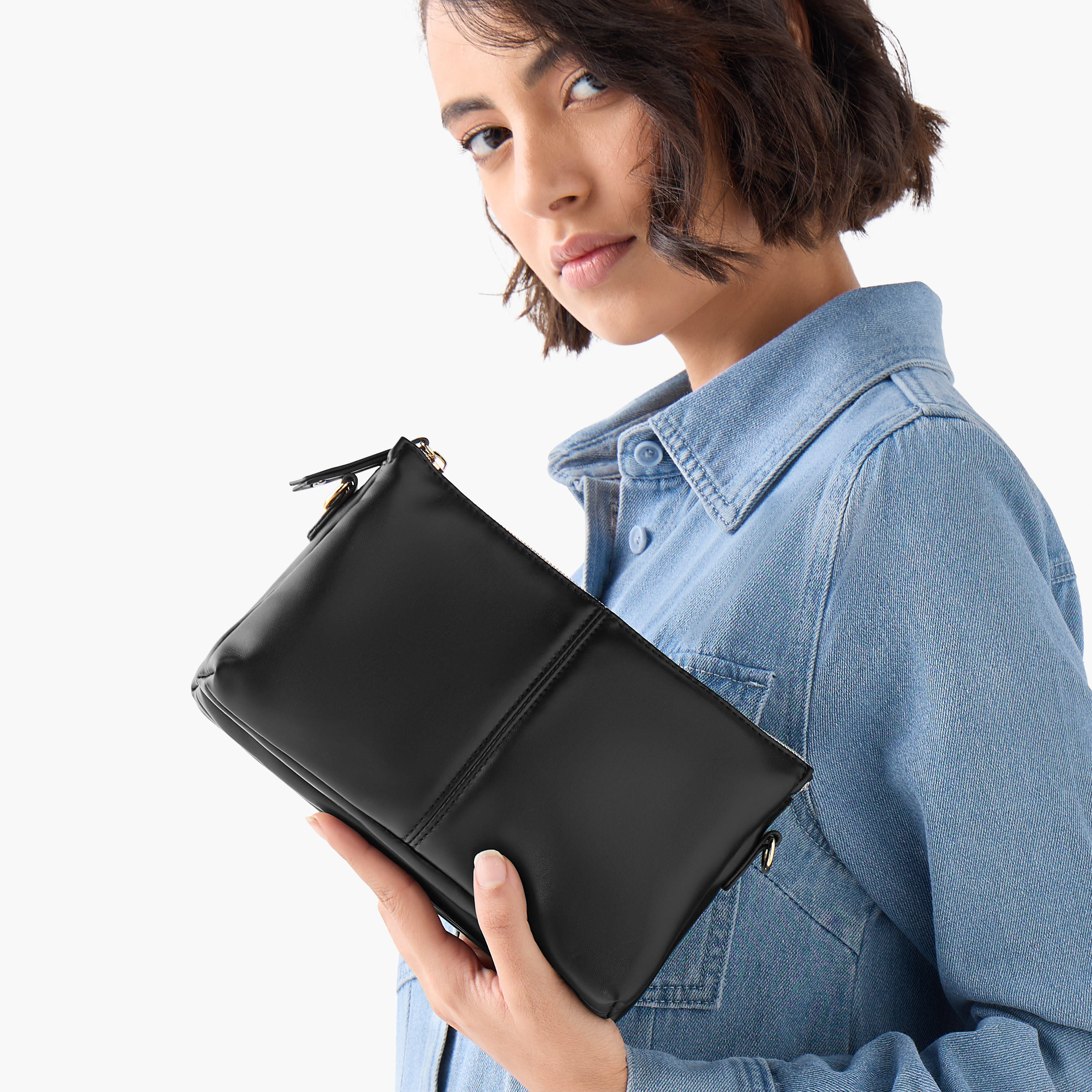 شنطة كروس بودي بارزة الملمس بسحاب إغلاق وحزام قابل للفصل-women-bagsandwallets-handbags-image-2
