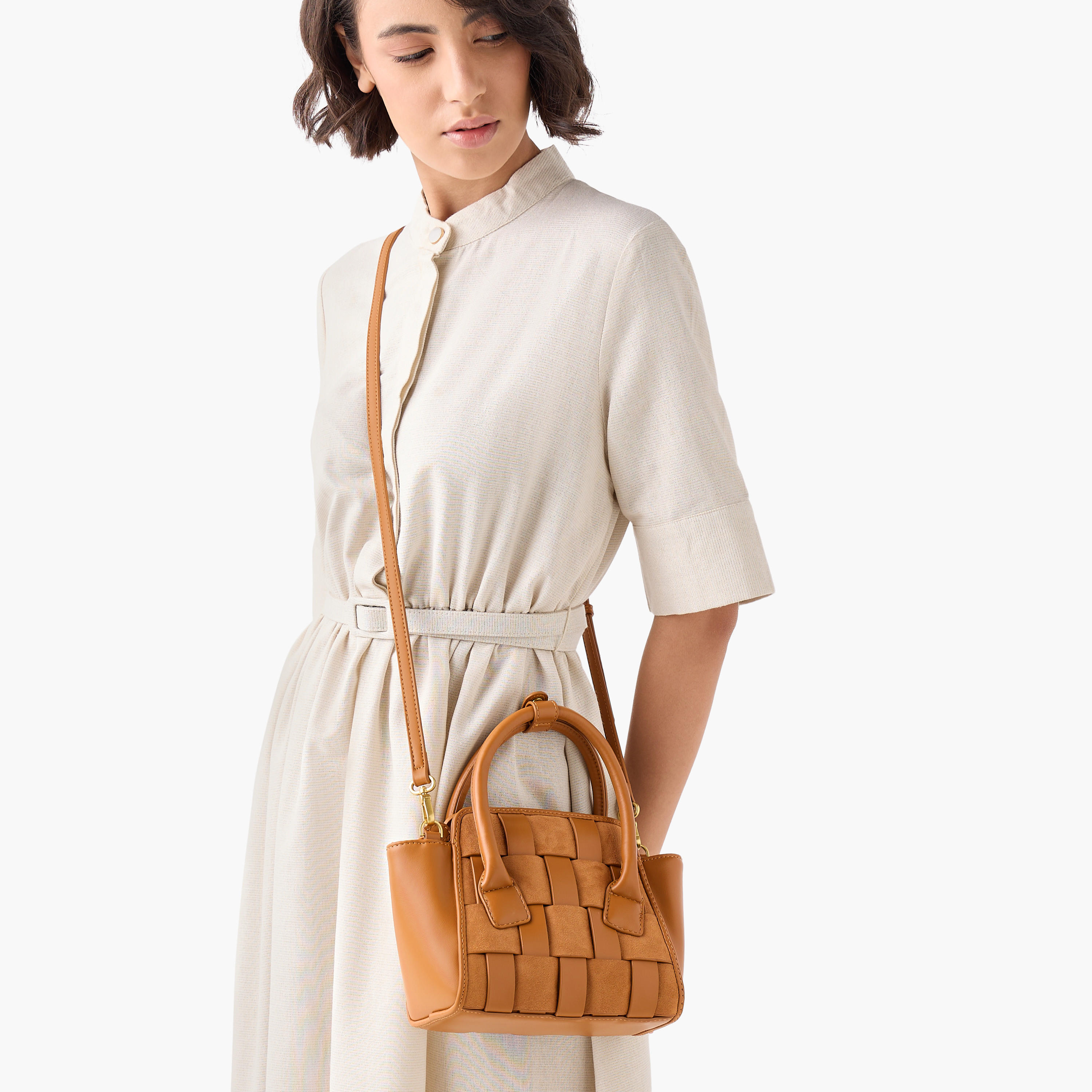Textured Crossbody Bag with Detachable Strap and Pouch-women-bagsandwallets-handbags-image-9
