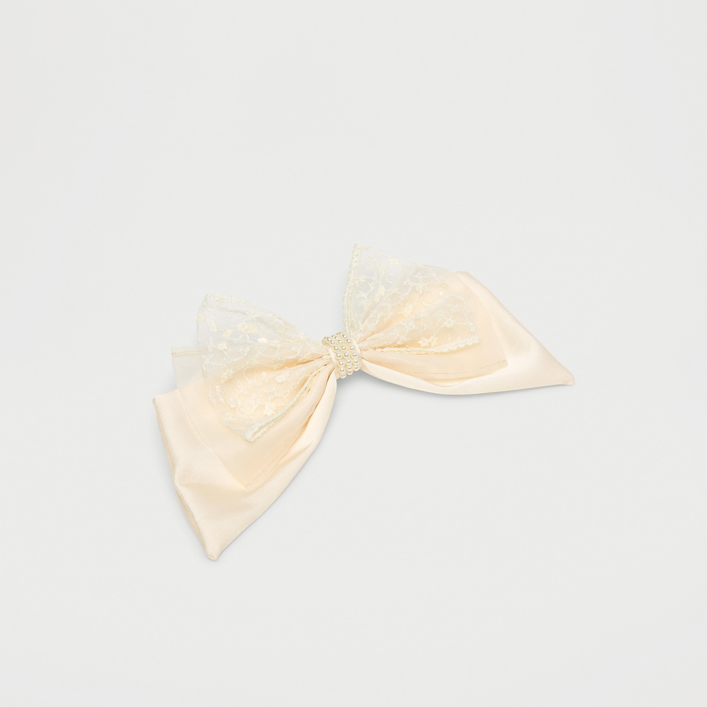 مشبك شعر فيونكة مزينة باللؤلؤ وبتفاصيل دانتيل-women-hairaccessories-clips-image-1