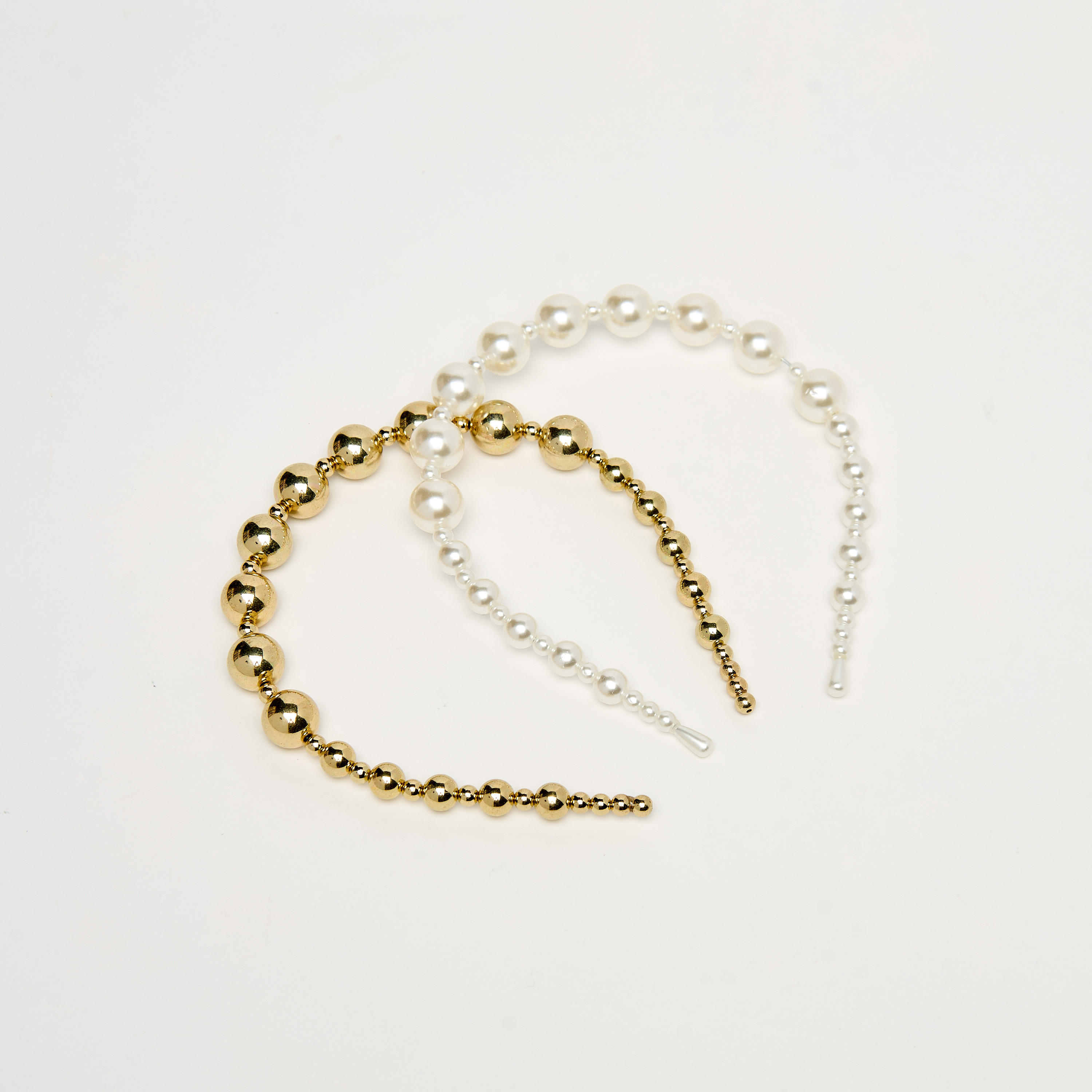 شرائط شعر خرز -  طقم من قطعتين-women-hairaccessories-bands-image-1