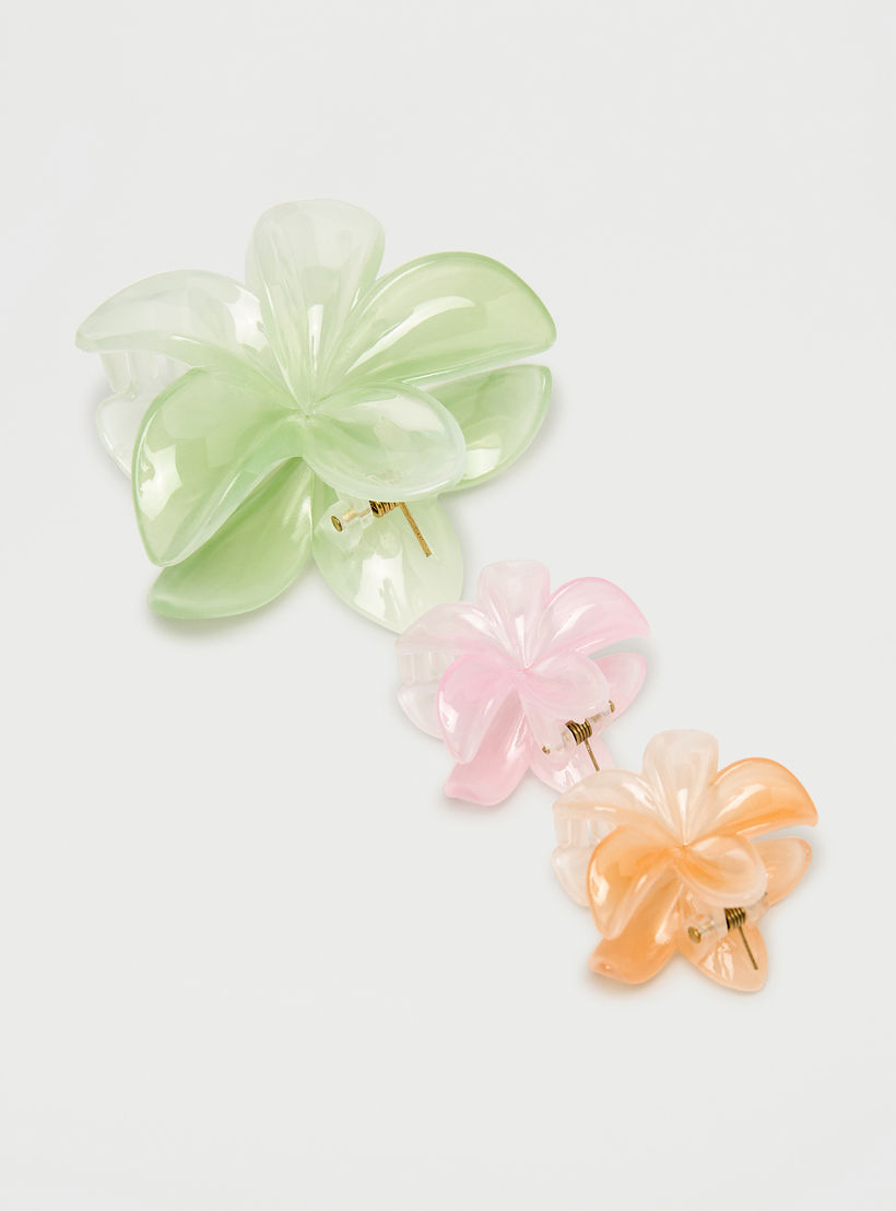 مشابك شعر بتصميم زهري - طقم من 3 قطع-women-hairaccessories-image-3
