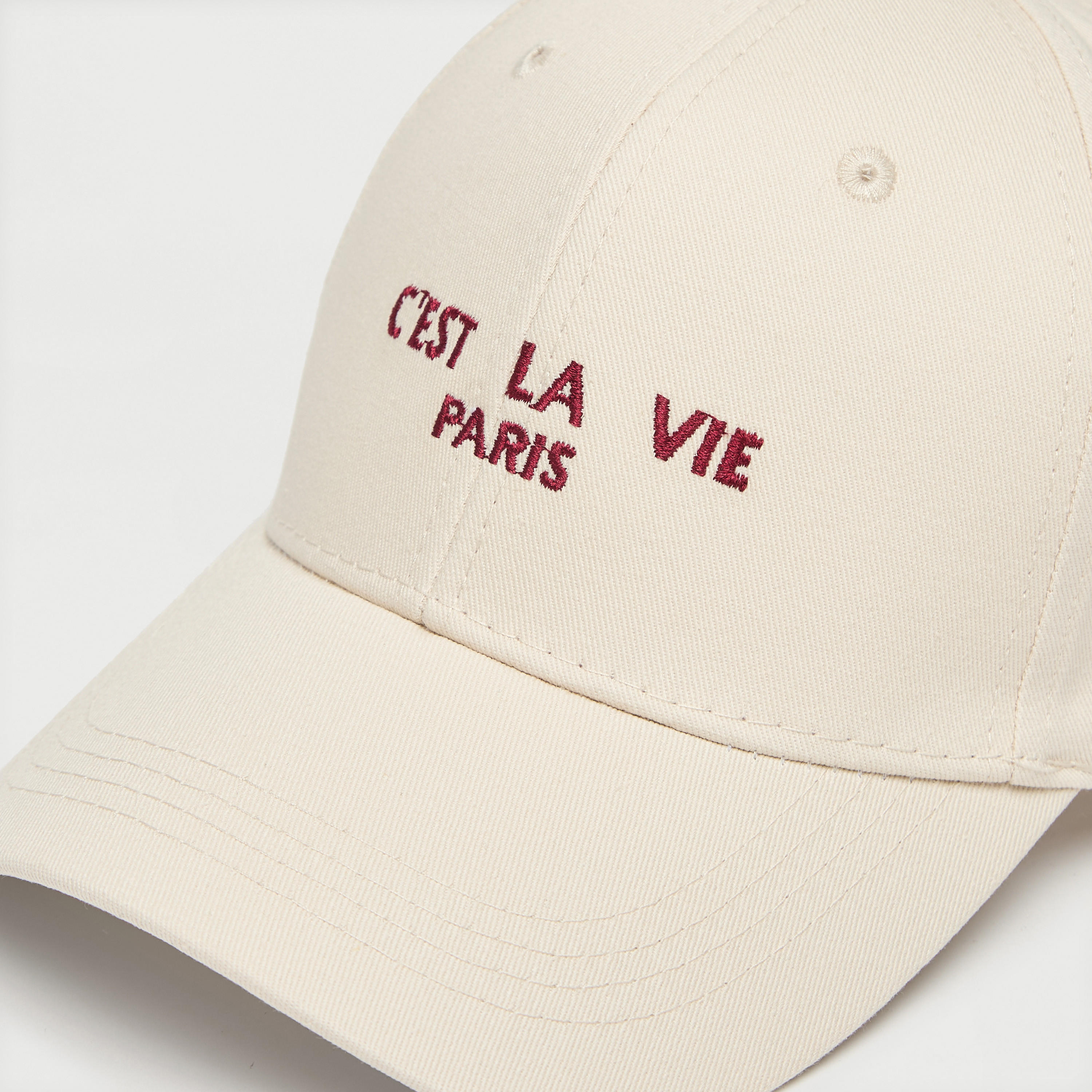 Typographic Embroidered Cap with Buckled Strap Closure-women-clothingaccessories-capsandhats-image-3
