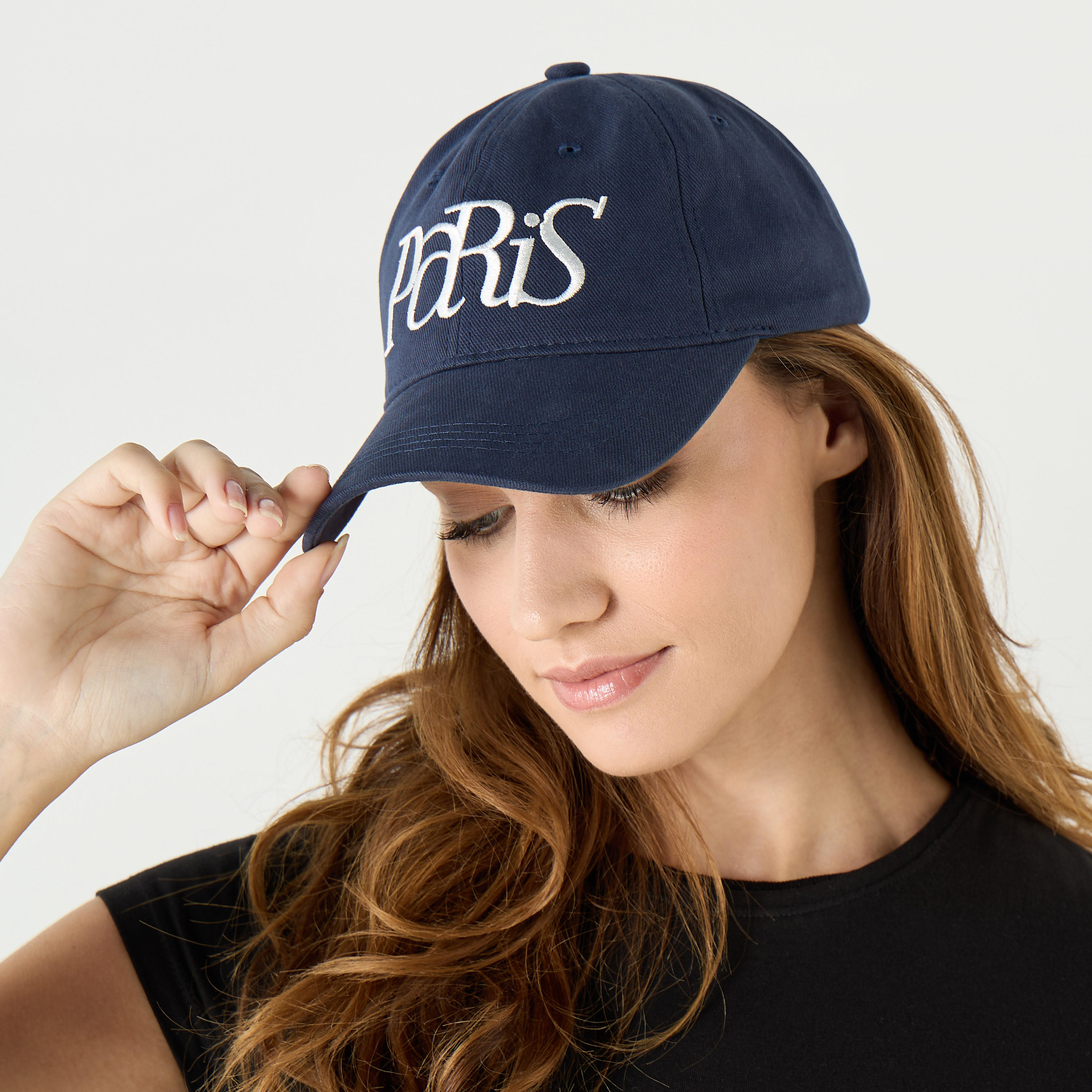 Embroidered Cap with Buckled Strap Closure-women-clothingaccessories-capsandhats-image-2