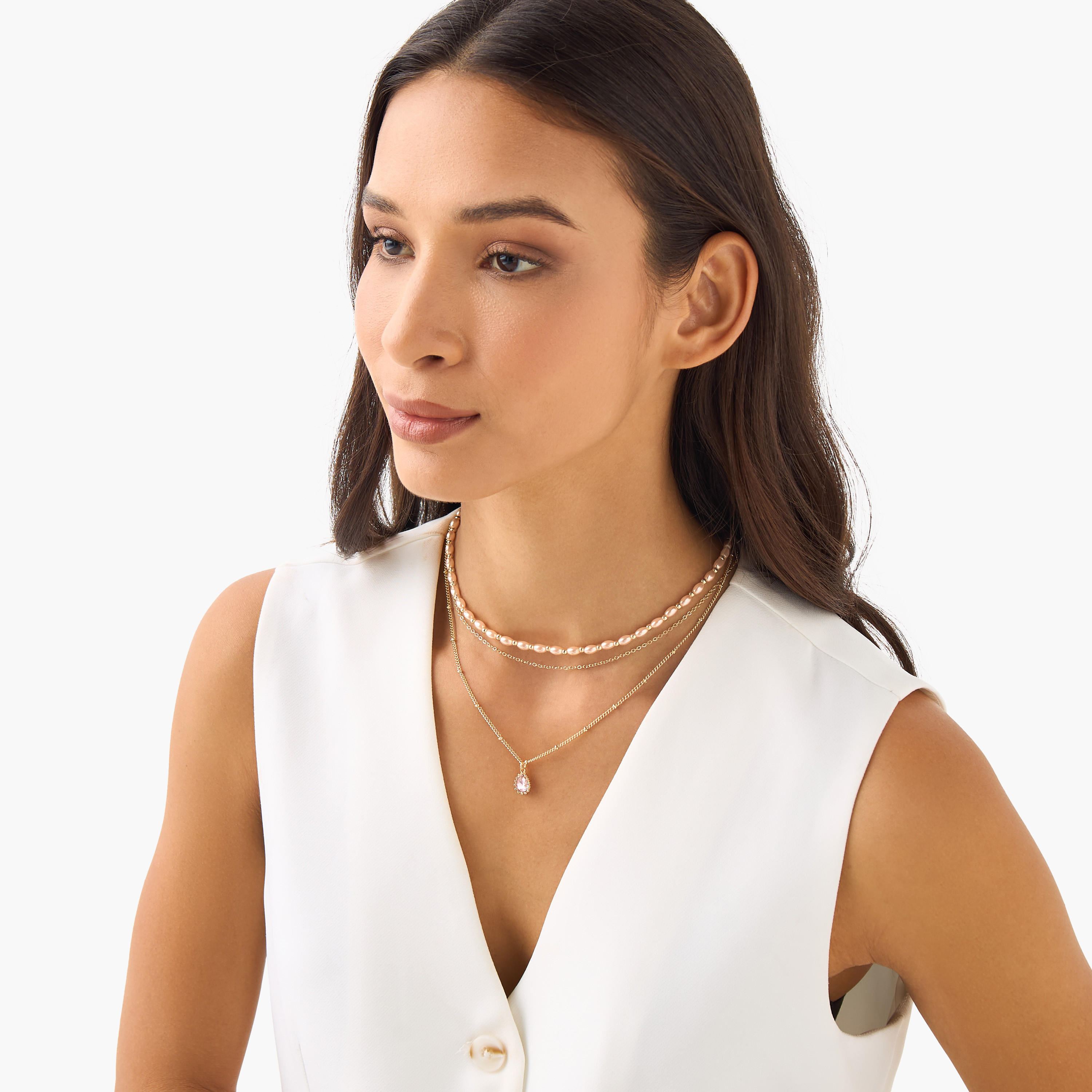 قلادة متعددة الطبقات بمشبك إغلاق-women-watchesandjewellery-jewellery-necklacesandpendants-image-2