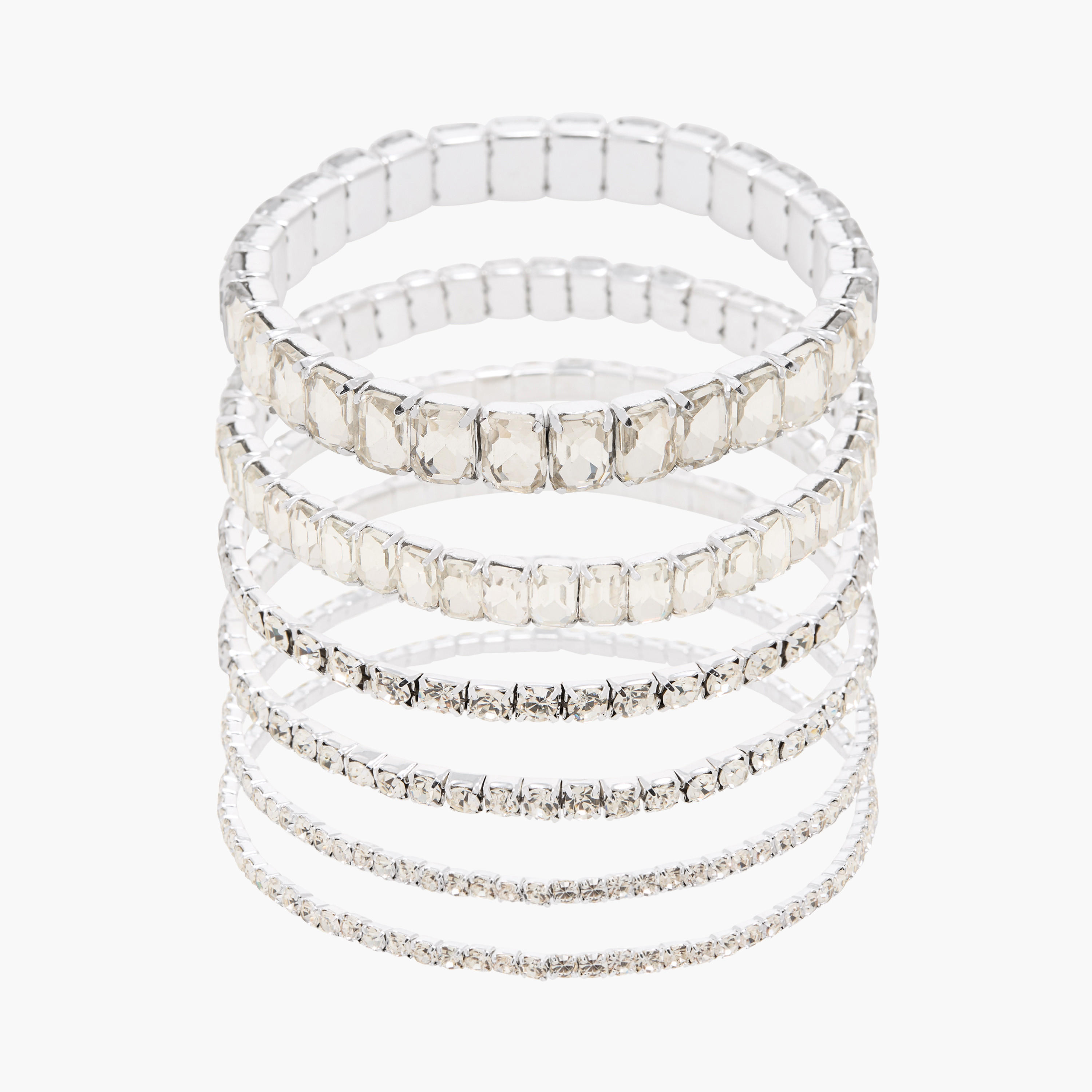 أساور مزينة - مجموعة 6 قطع-women-watchesandjewellery-jewellery-banglesandbracelets-image-1