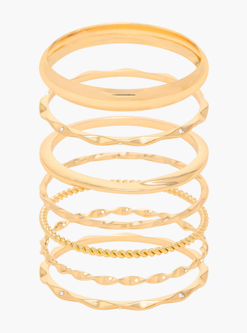 طقم أساور ميتاليك متنوعة-women-watchesandjewellery-jewellery-banglesandbracelets-image-1