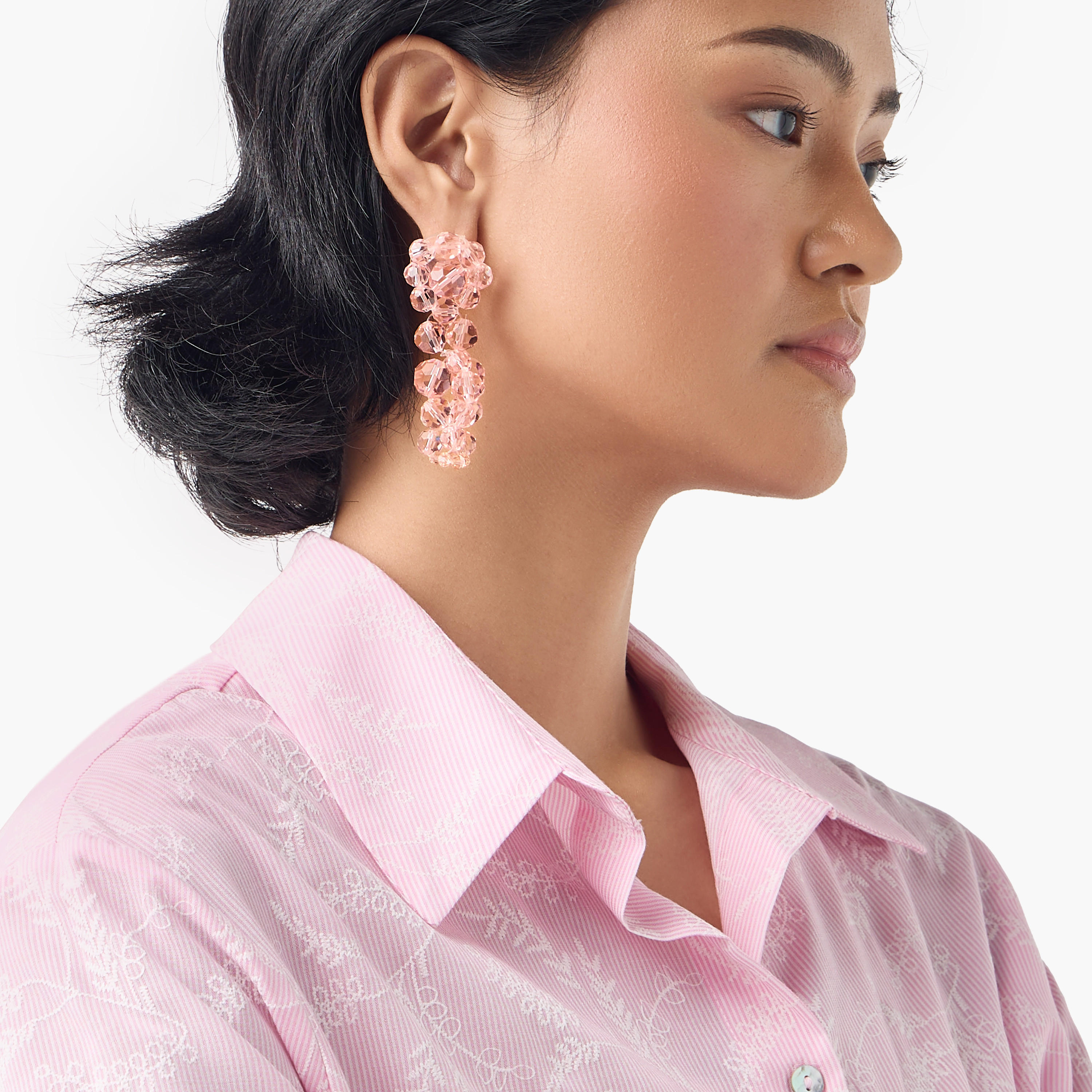 حلق طوق بتصميم طوق وزهور ومكبس إغلاق خلفي-women-watchesandjewellery-jewellery-earrings-image-4