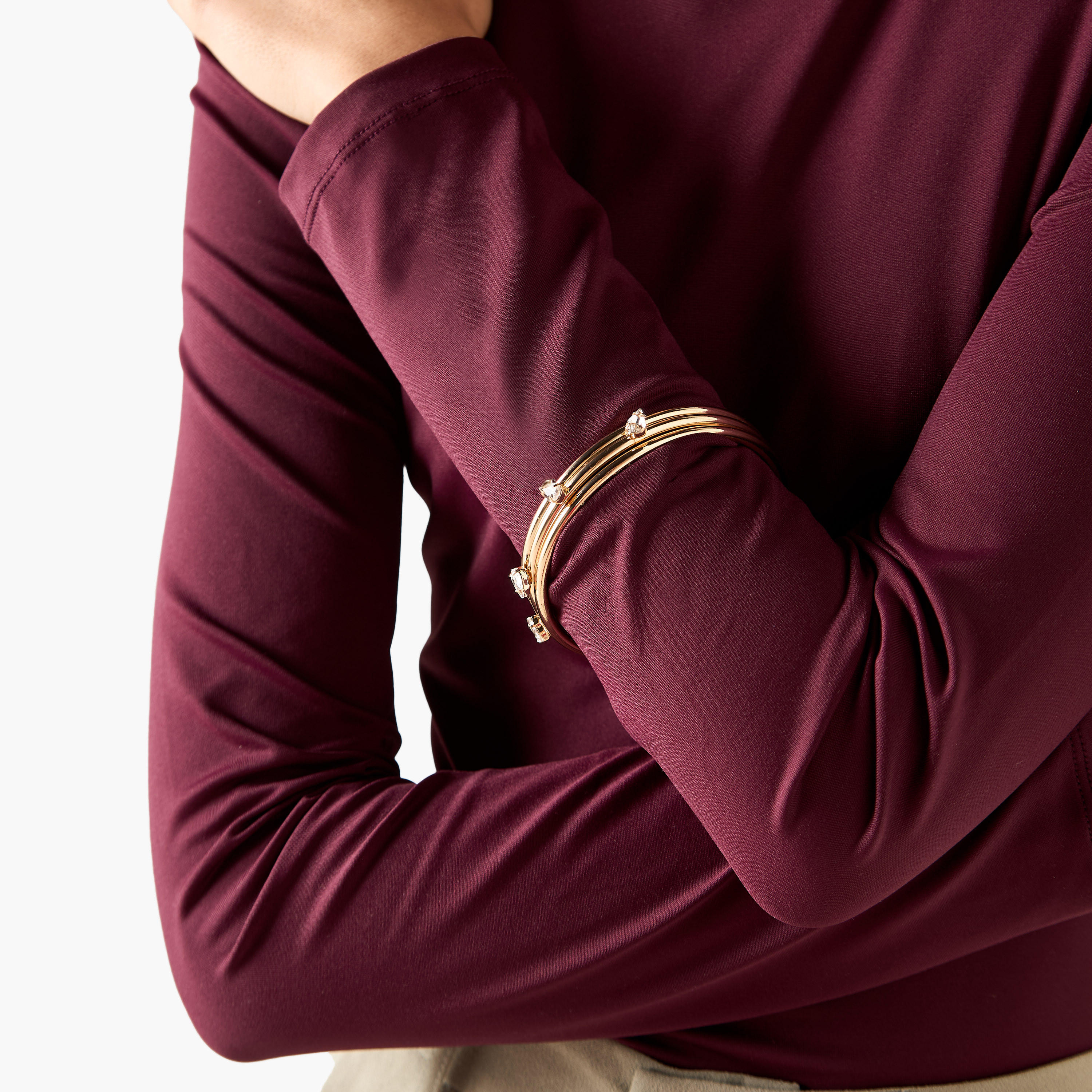 أساور معدن متنوعة - طقم 3 قطع-women-watchesandjewellery-jewellery-banglesandbracelets-image-2