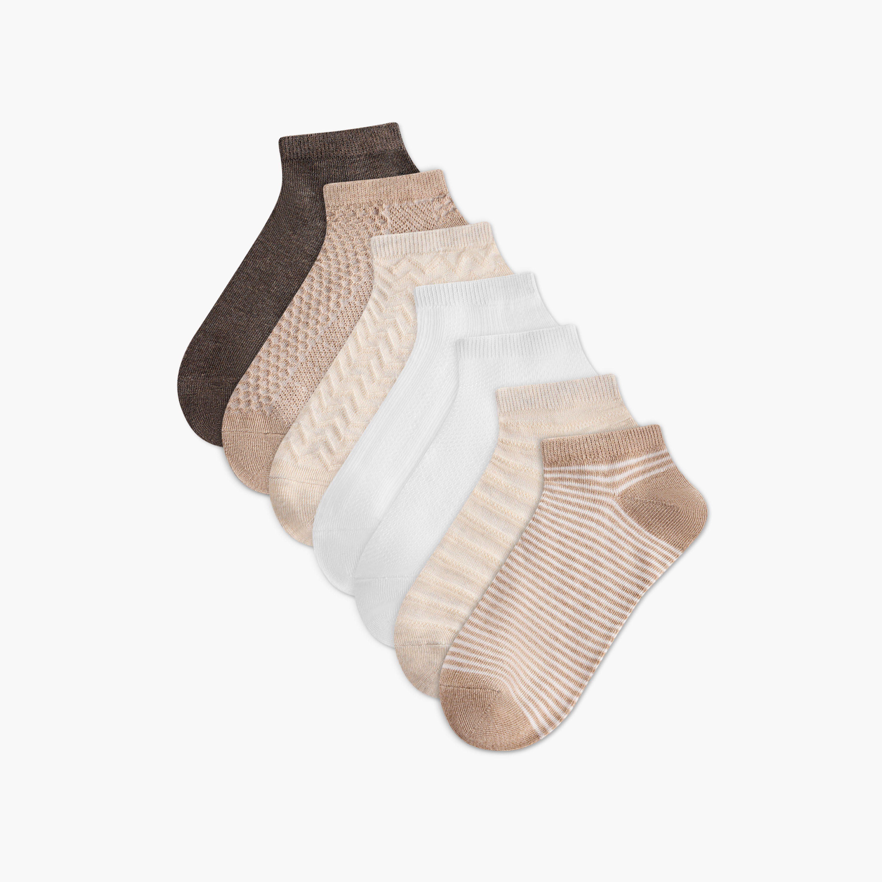 طقم جوارب بارزة الملمس 7 أزواج بطول الكاحل-women-socksandstockings-image-1