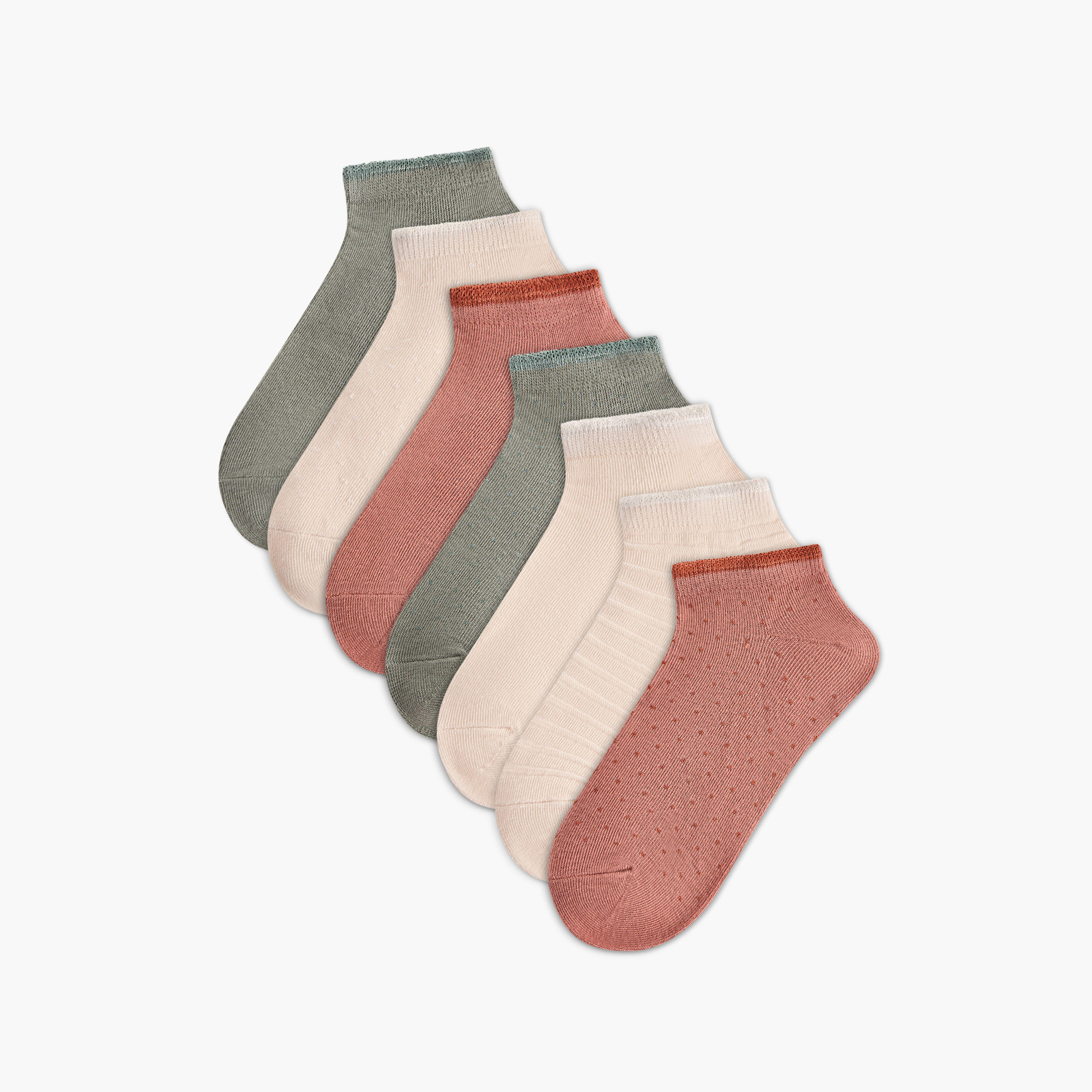 طقم جوارب 7 أزواج متنوّعة بطول الكاحل-women-socksandstockings-image-1