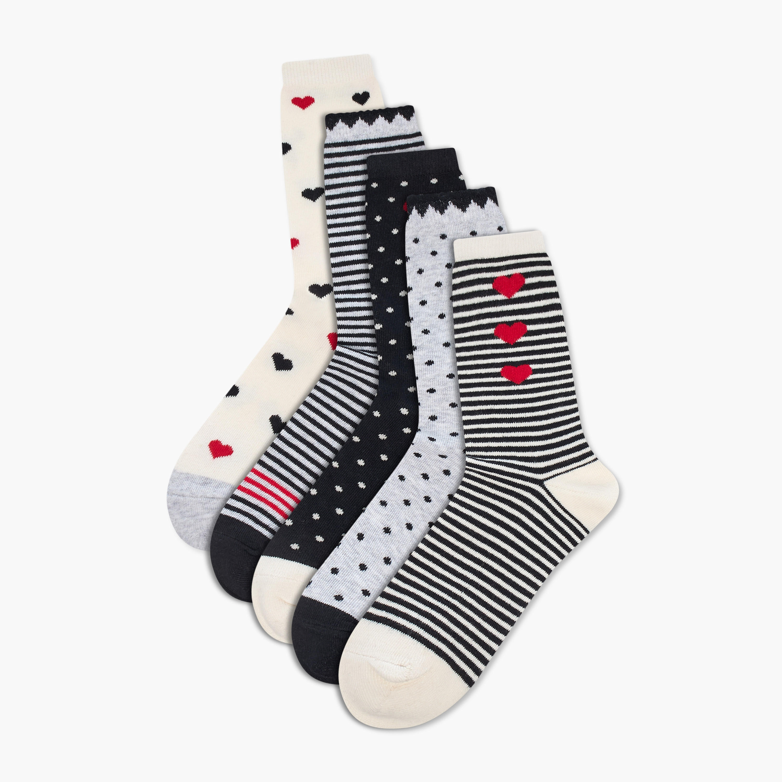 طقم جوارب 5 أزواج متنوعة بطول متوسط-women-socksandstockings-image-1