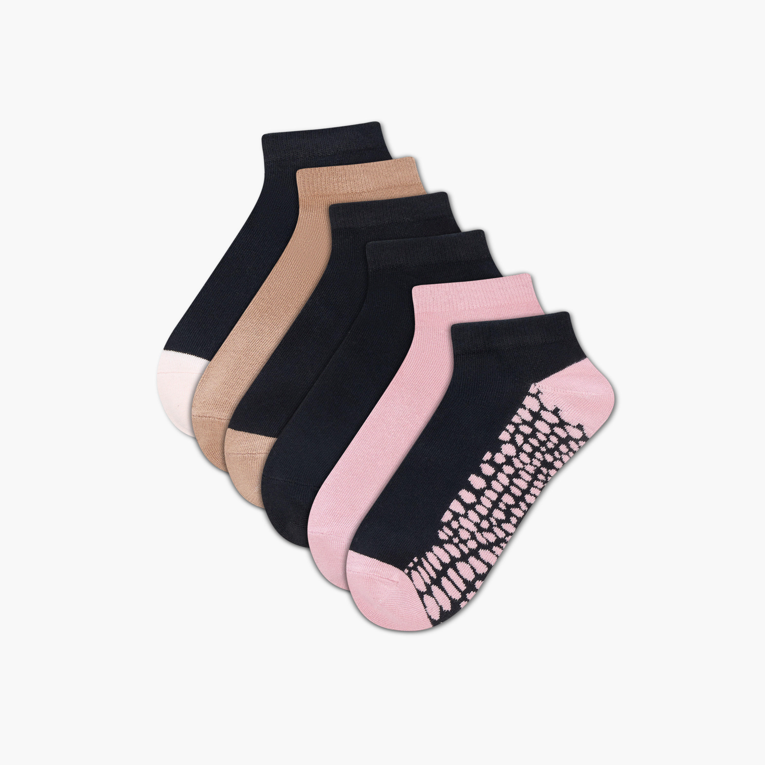 طقم جوارب 7 أزواج بطول الكاحل وحواف مطاطية وطبعات-women-socksandstockings-image-1