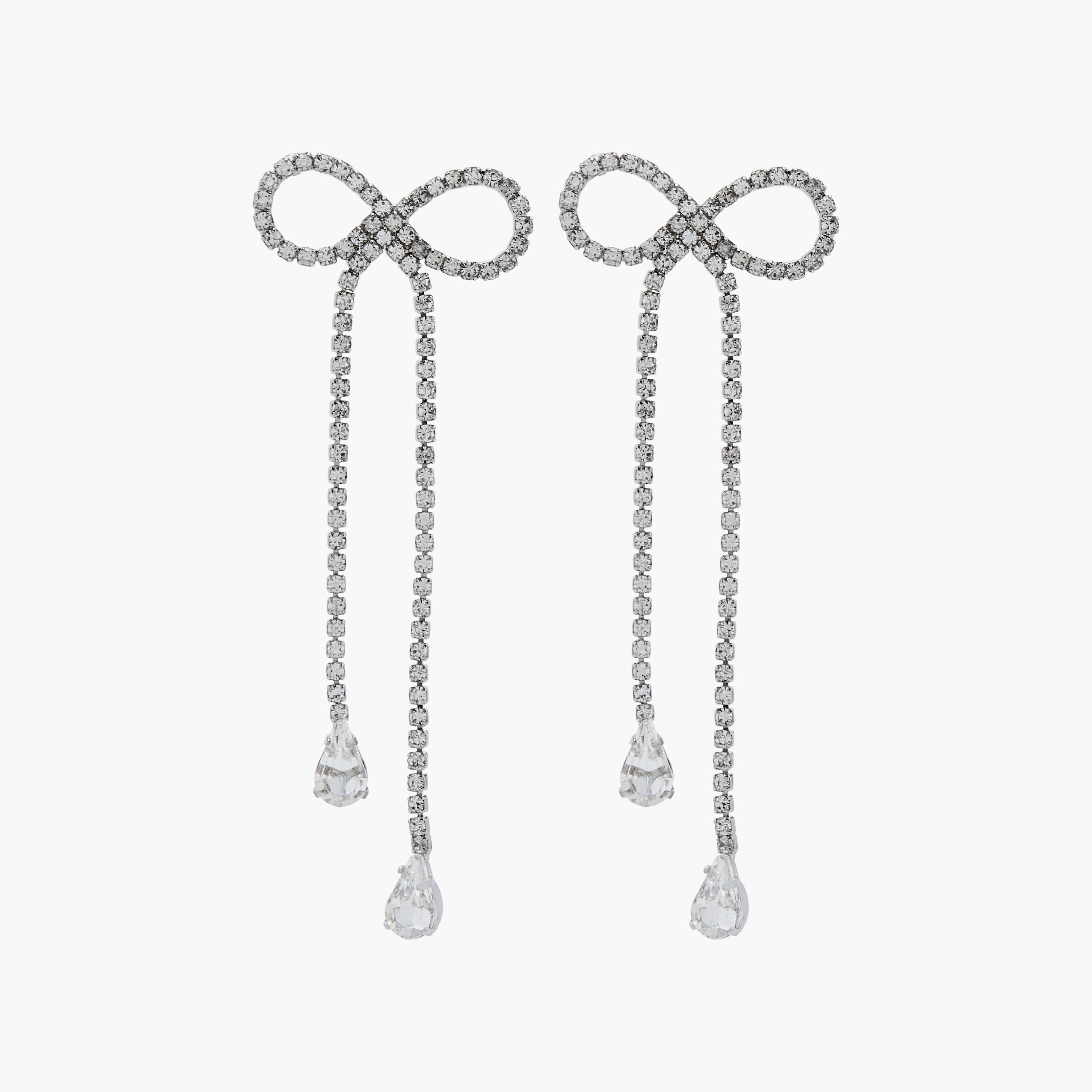 Studded Bow Dangling Earring with Pushback Closure-women-watchesandjewellery-jewellery-earrings-image-1