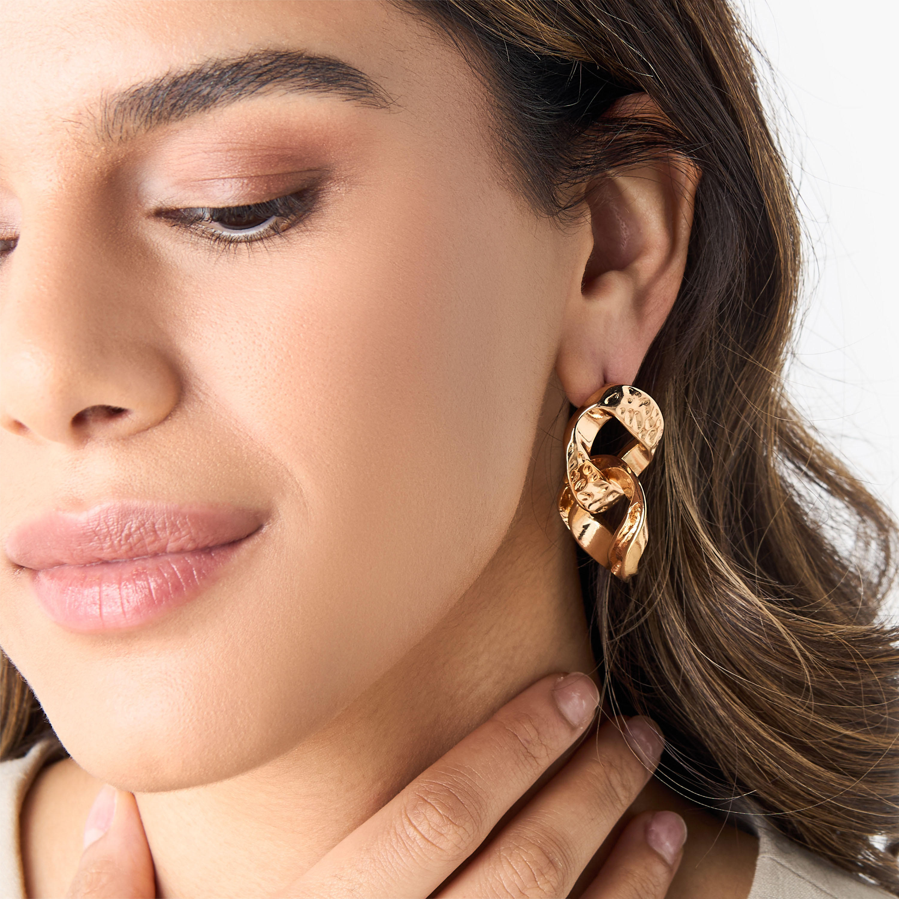 أقراط متدلية ميتاليك بإغلاق كبّاس خلفي-women-watchesandjewellery-jewellery-earrings-image-4
