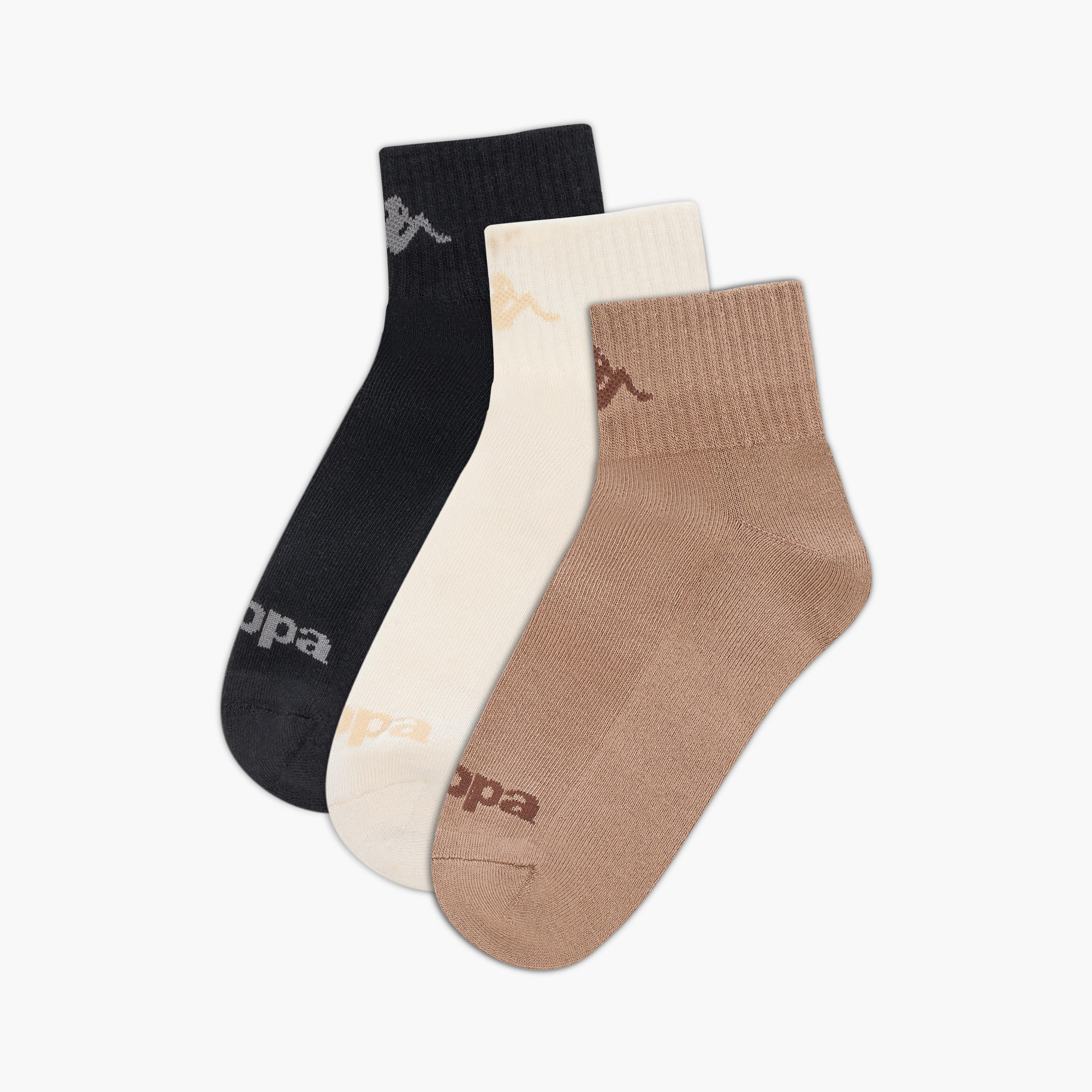 طقم جوارب 3 أزواج بطول الكاحل وحواف مطاطية وطبعات من كابا-women-socksandstockings-image-1