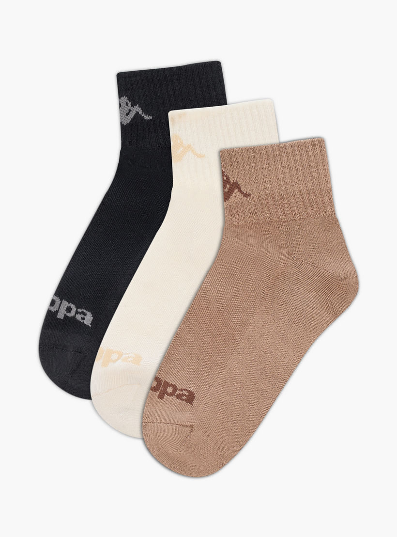 طقم جوارب 3 أزواج بطول الكاحل وحواف مطاطية وطبعات من كابا-women-socksandstockings-image-1