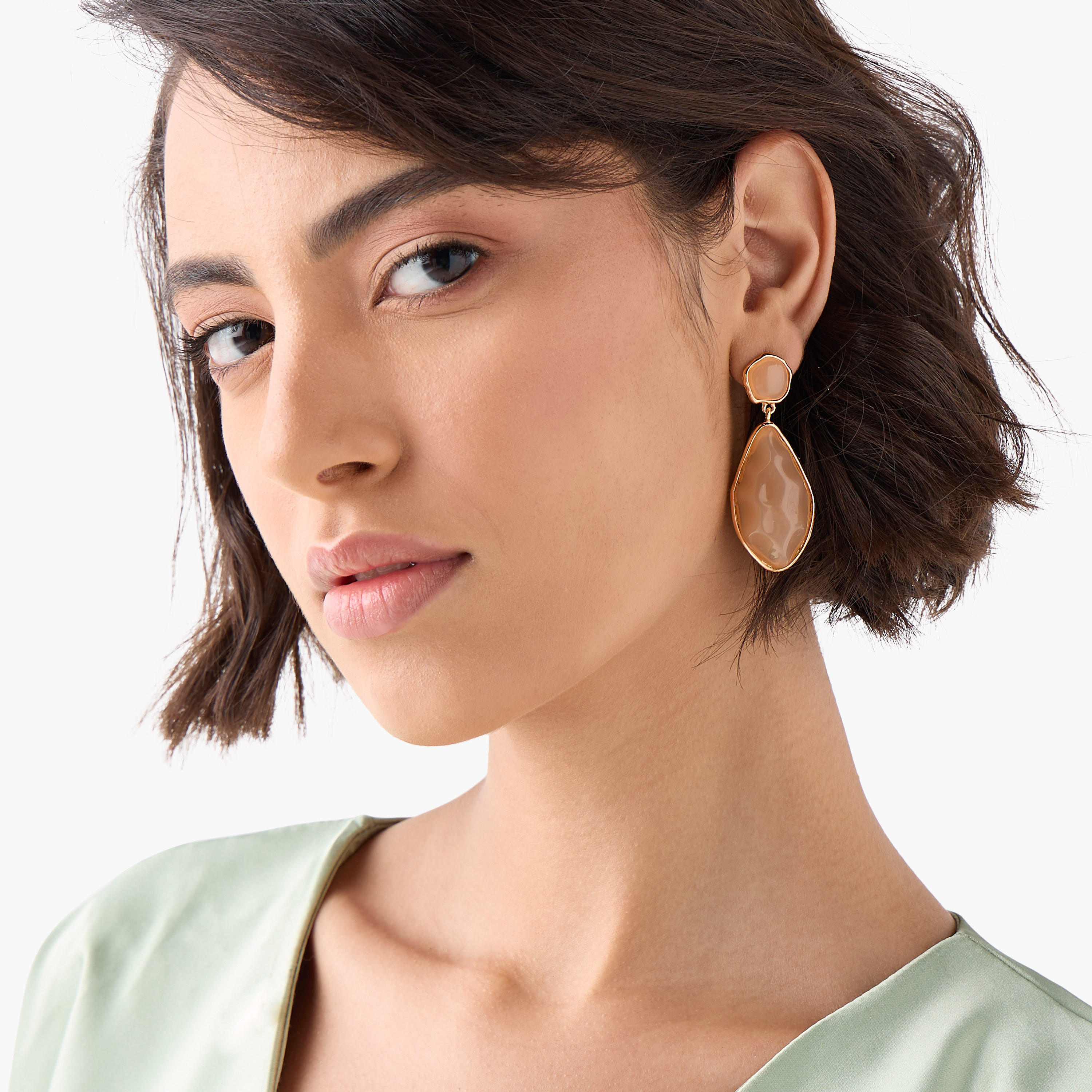 Metallic Dangling Earrings with Pushback Closure-women-watchesandjewellery-jewellery-earrings-image-2