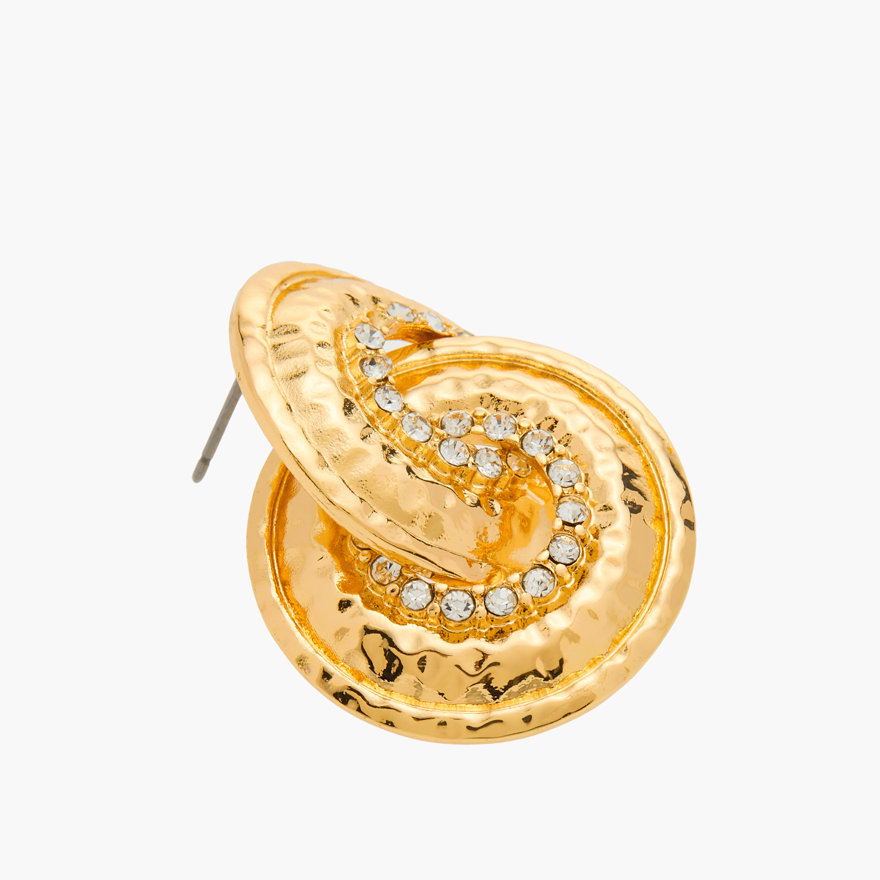 Studded Metallic Earrings with Pushback Closure-women-watchesandjewellery-jewellery-earrings-image-4