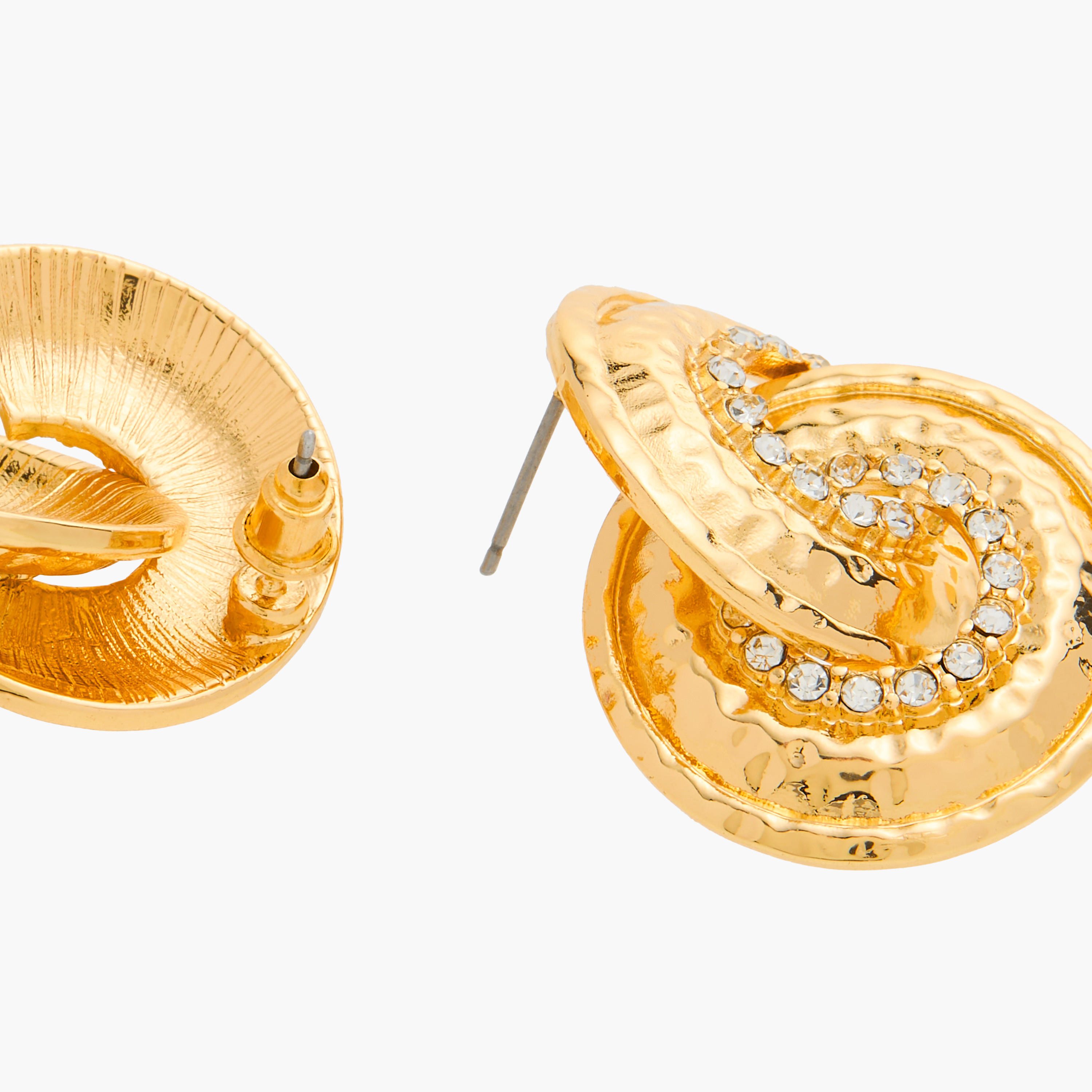 Studded Metallic Earrings with Pushback Closure-women-watchesandjewellery-jewellery-earrings-image-5