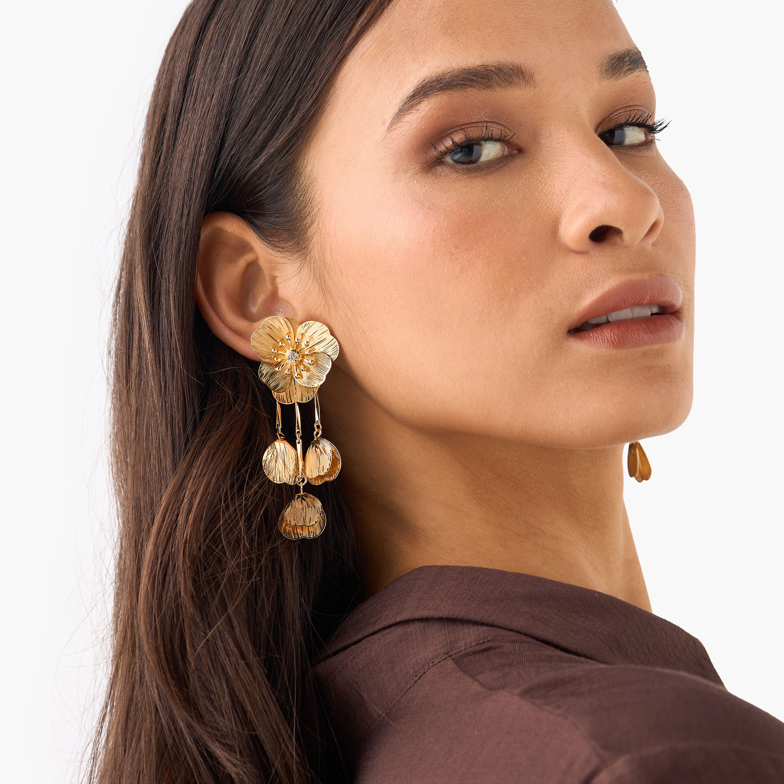 Studded Dangling Earrings with Pushback Closure-women-watchesandjewellery-jewellery-earrings-image-2