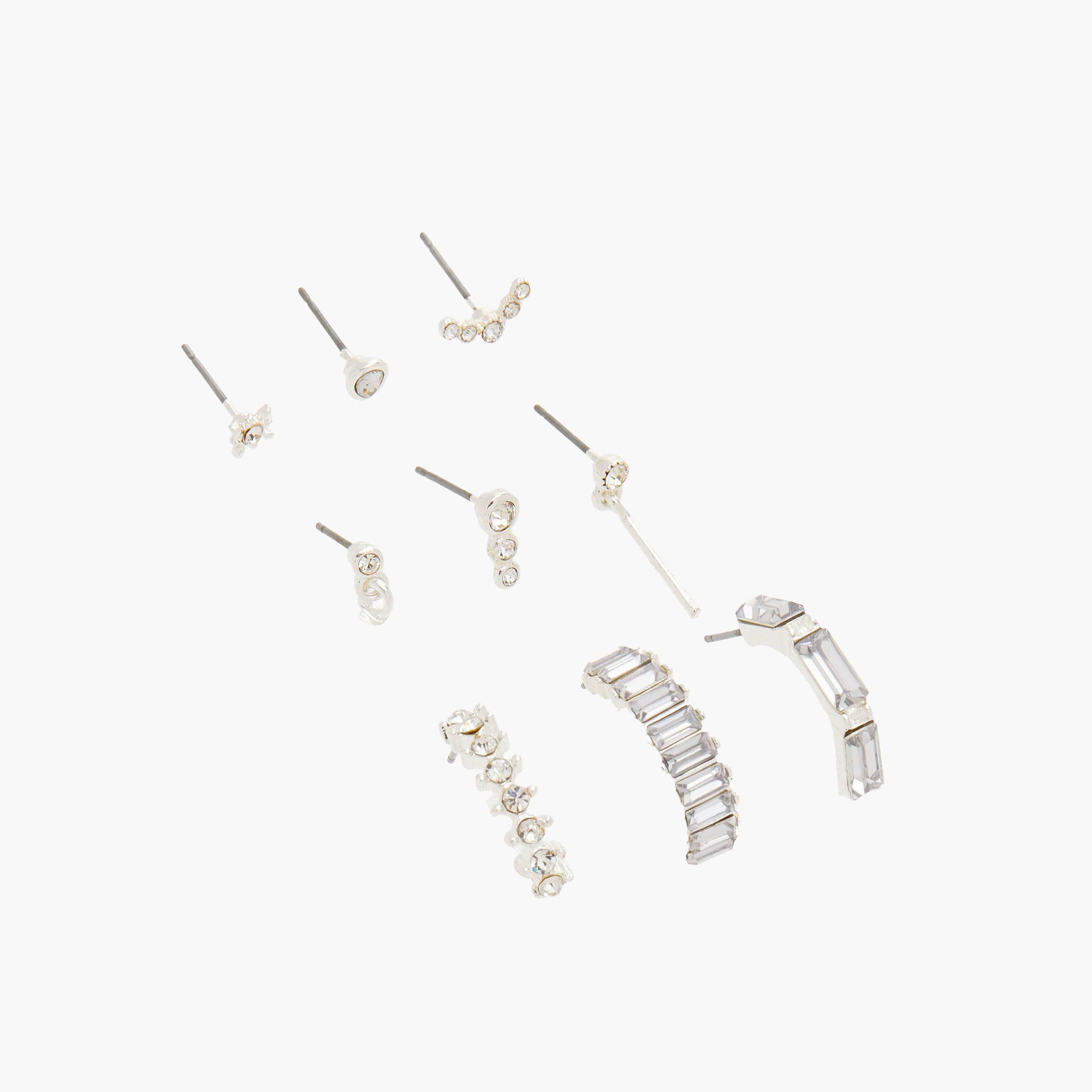 حلقان ميتاليك مزيّنة ومرصعة بمكبس إغلاق خلفي - طقم 9 أزواج-women-watchesandjewellery-jewellery-earrings-image-3