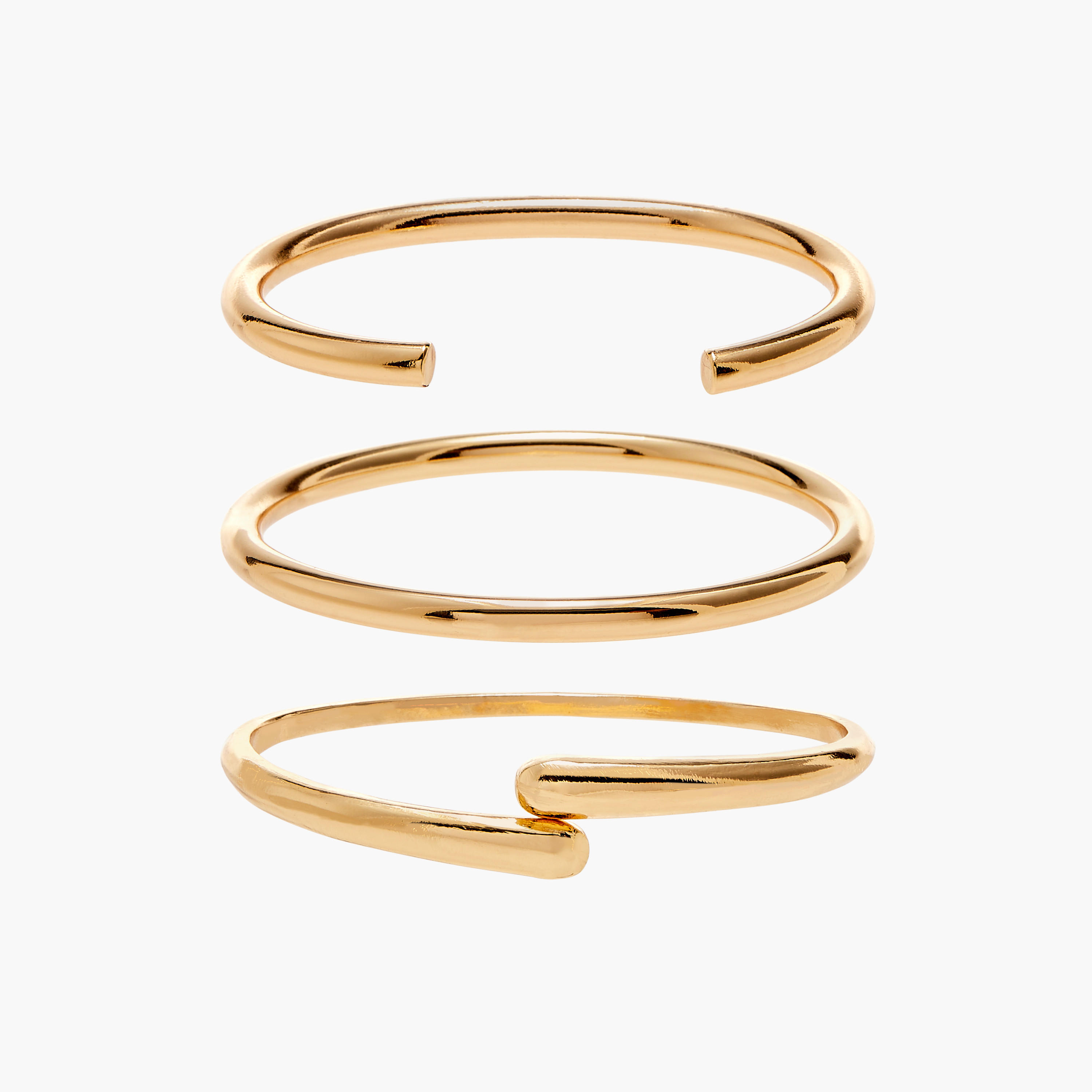 أساور ميتاليك متنوعة - طقم 3 قطع-women-watchesandjewellery-jewellery-banglesandbracelets-image-1