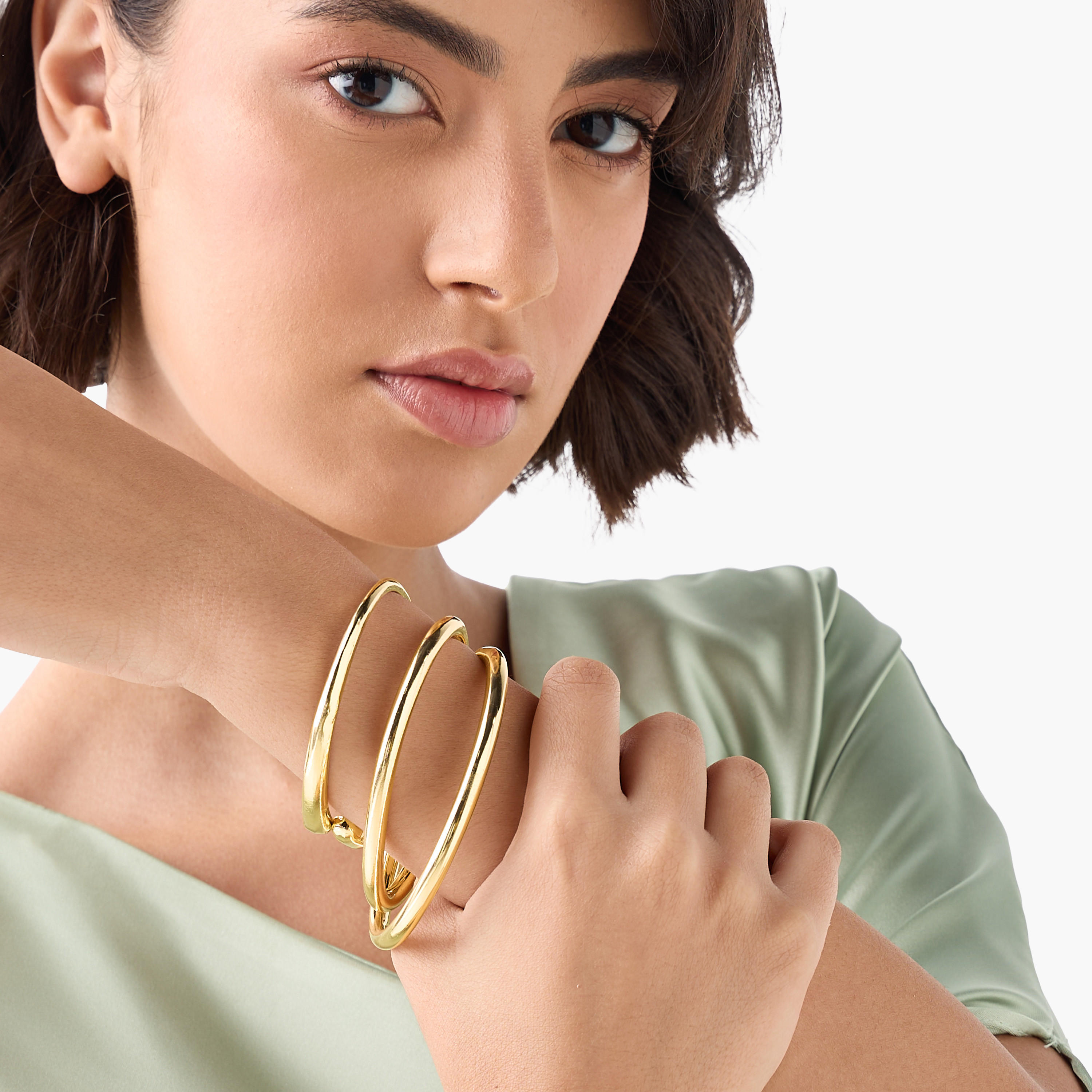 أساور ميتاليك متنوعة - طقم 3 قطع-women-watchesandjewellery-jewellery-banglesandbracelets-image-2