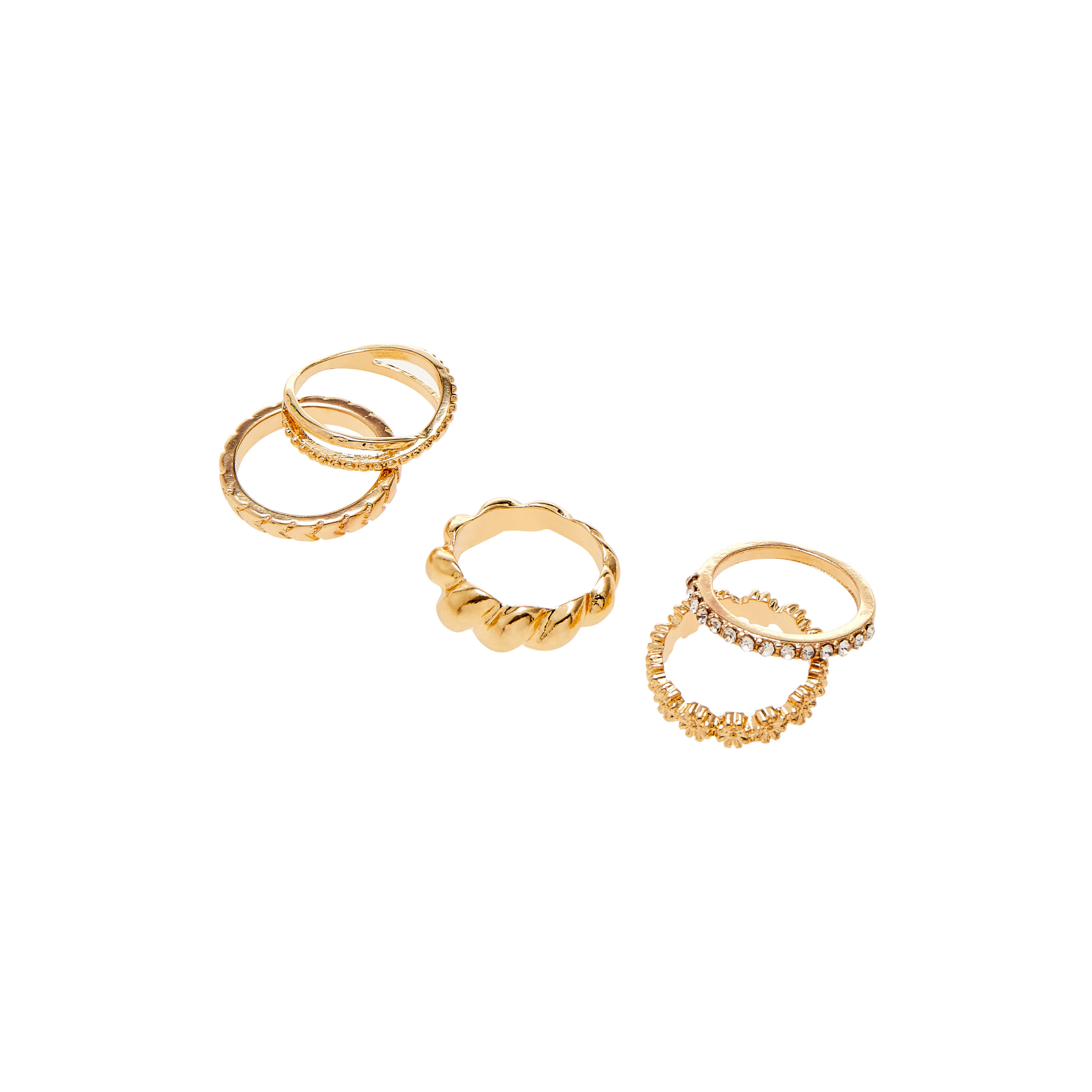 خواتم ميتاليك متنوعة - طقم من 5 قطع-women-watchesandjewellery-jewellery-rings-image-5