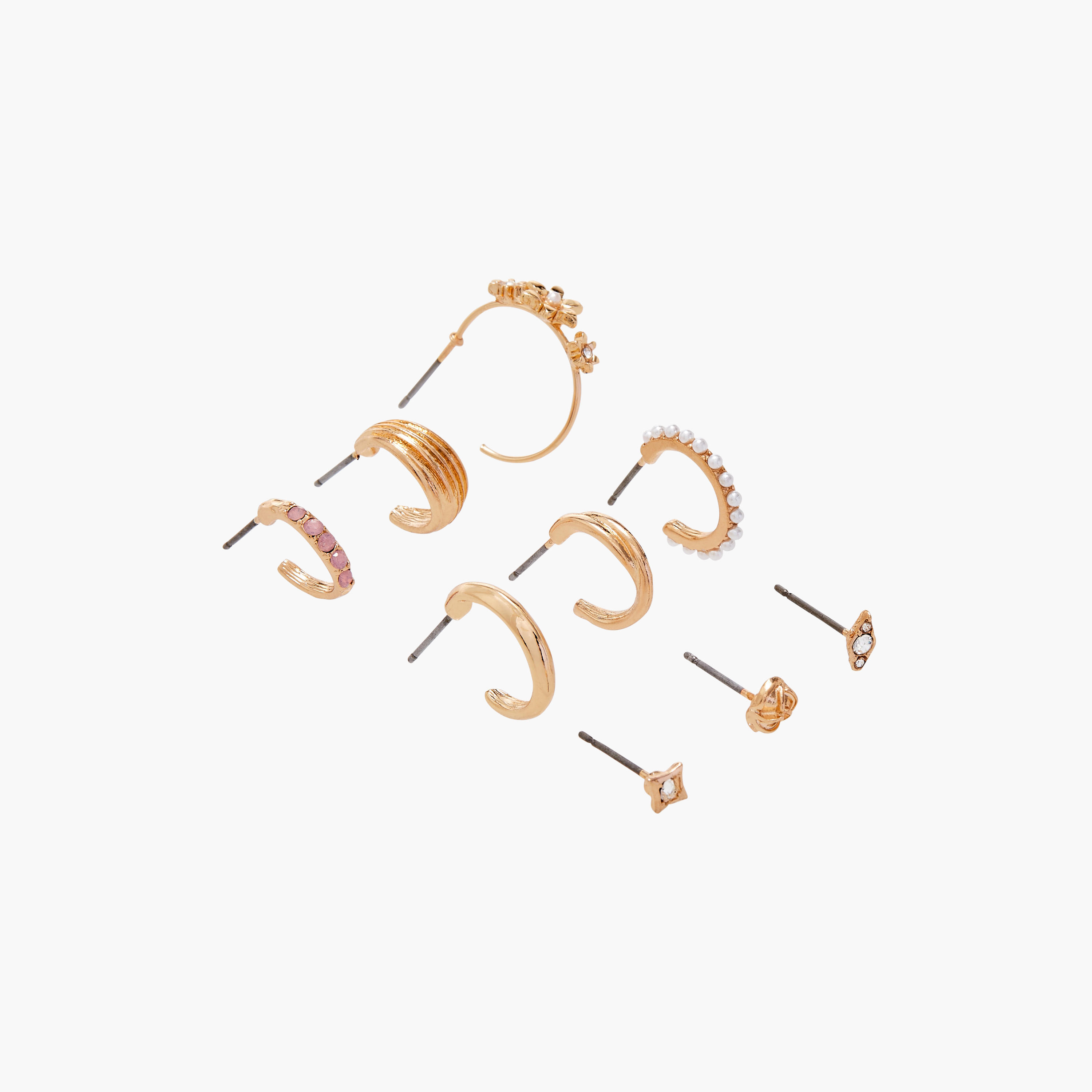 حلقان متنوعة بمكبس إغلاق خلفي - طقم من 9-women-watchesandjewellery-jewellery-earrings-image-3