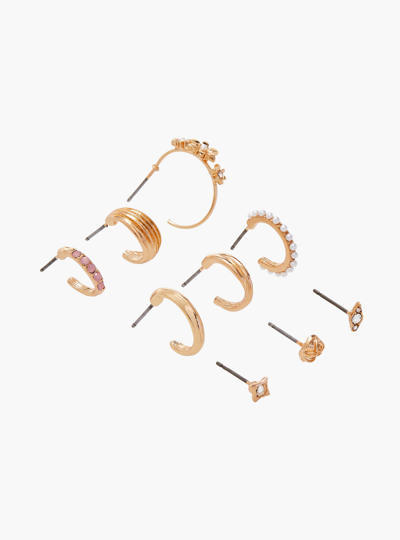 حلقان متنوعة بمكبس إغلاق خلفي - طقم من 9-women-watchesandjewellery-jewellery-earrings-image-3