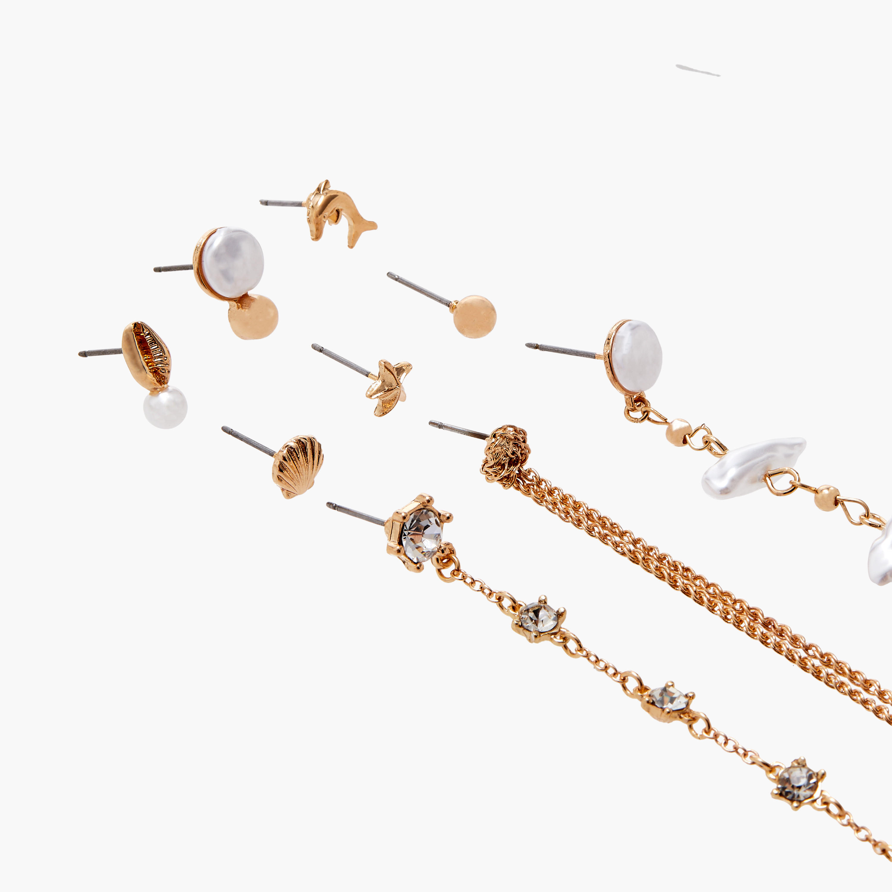 حلقان ميتاليك متنوّعة - طقم 9 أزواج-women-watchesandjewellery-jewellery-earrings-image-4