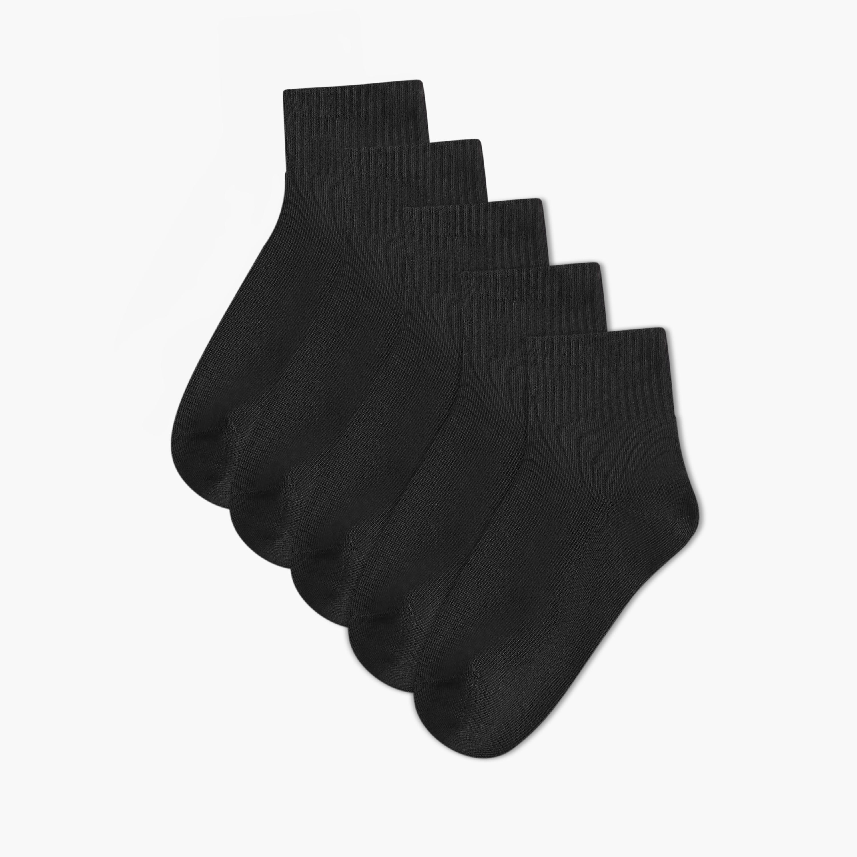 طقم جوارب مضلّعة 5 أزواج بطول الكاحل-women-socksandstockings-image-1