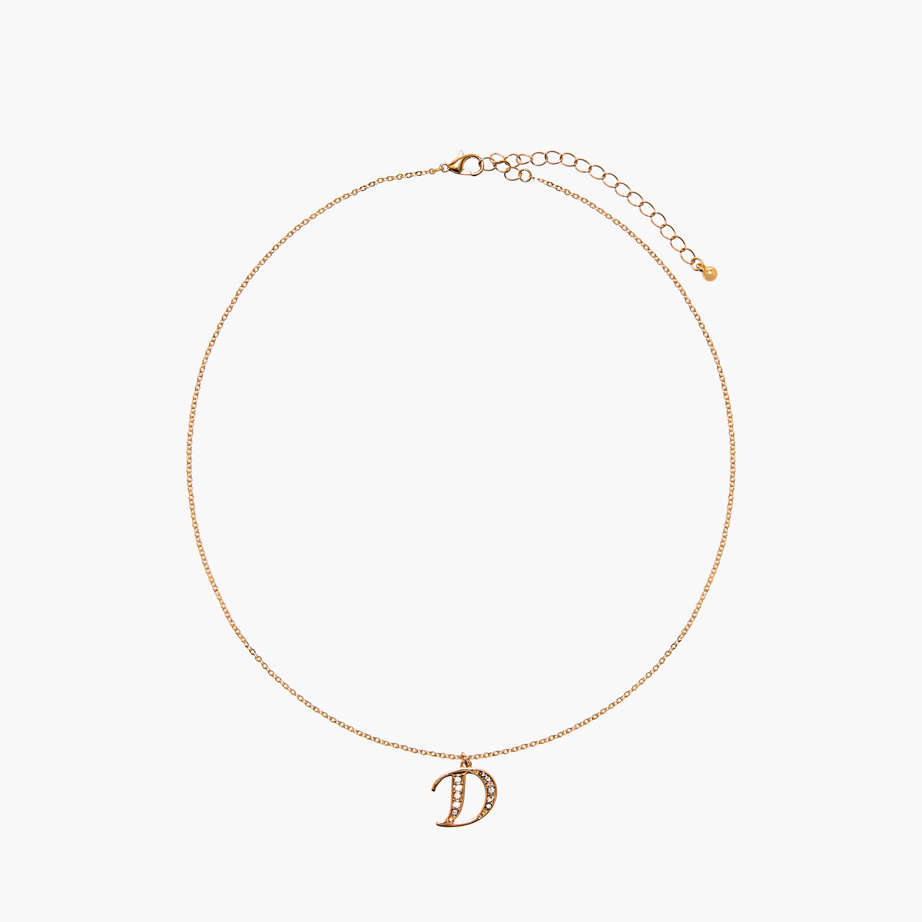 عقد بدلّاية حرف D مزينة ومشبك إغلاق-women-watchesandjewellery-jewellery-necklacesandpendants-image-1