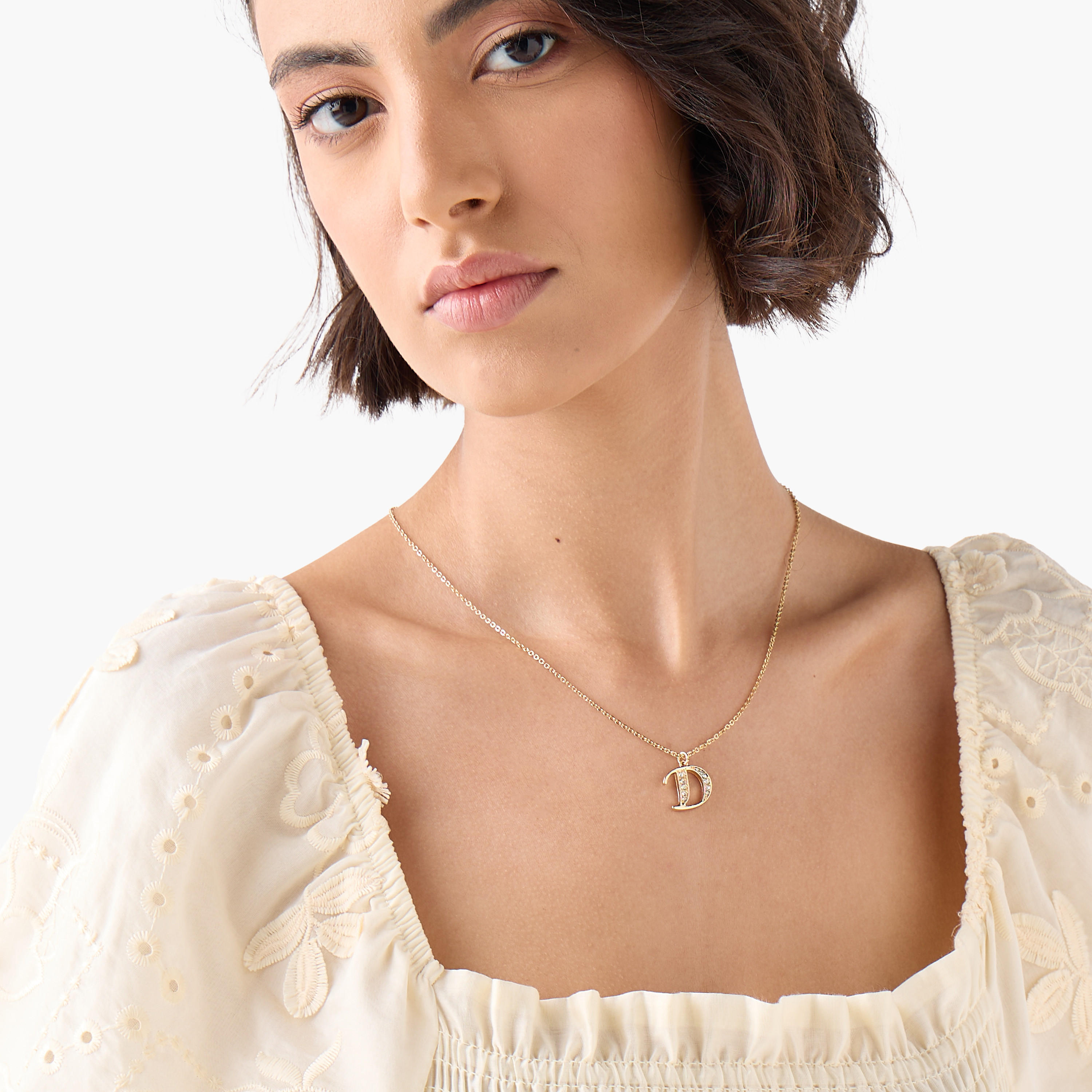 عقد بدلّاية حرف D مزينة ومشبك إغلاق-women-watchesandjewellery-jewellery-necklacesandpendants-image-2