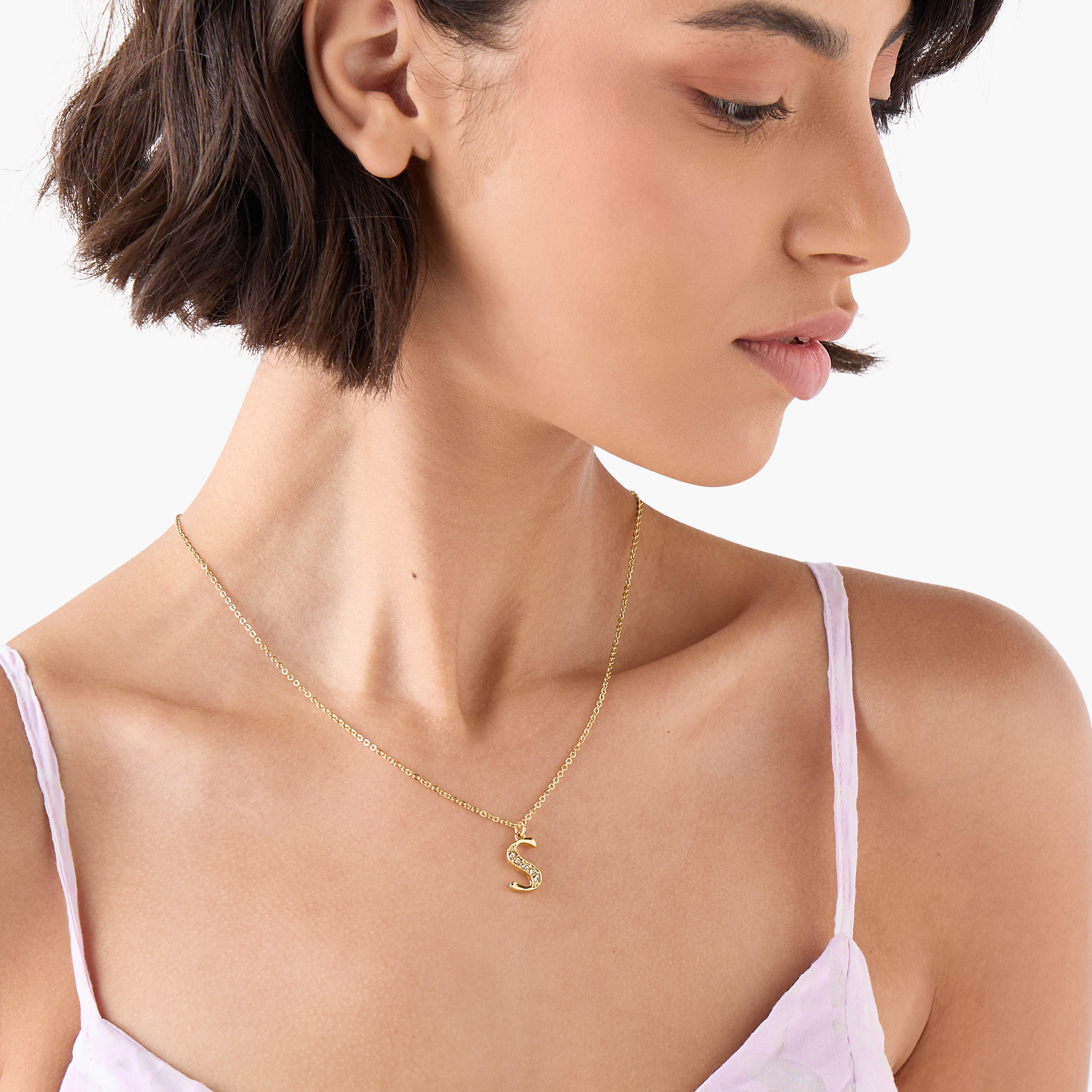 عقد بدلّاية حرف S ومشبك إغلاق-women-watchesandjewellery-jewellery-necklacesandpendants-image-2